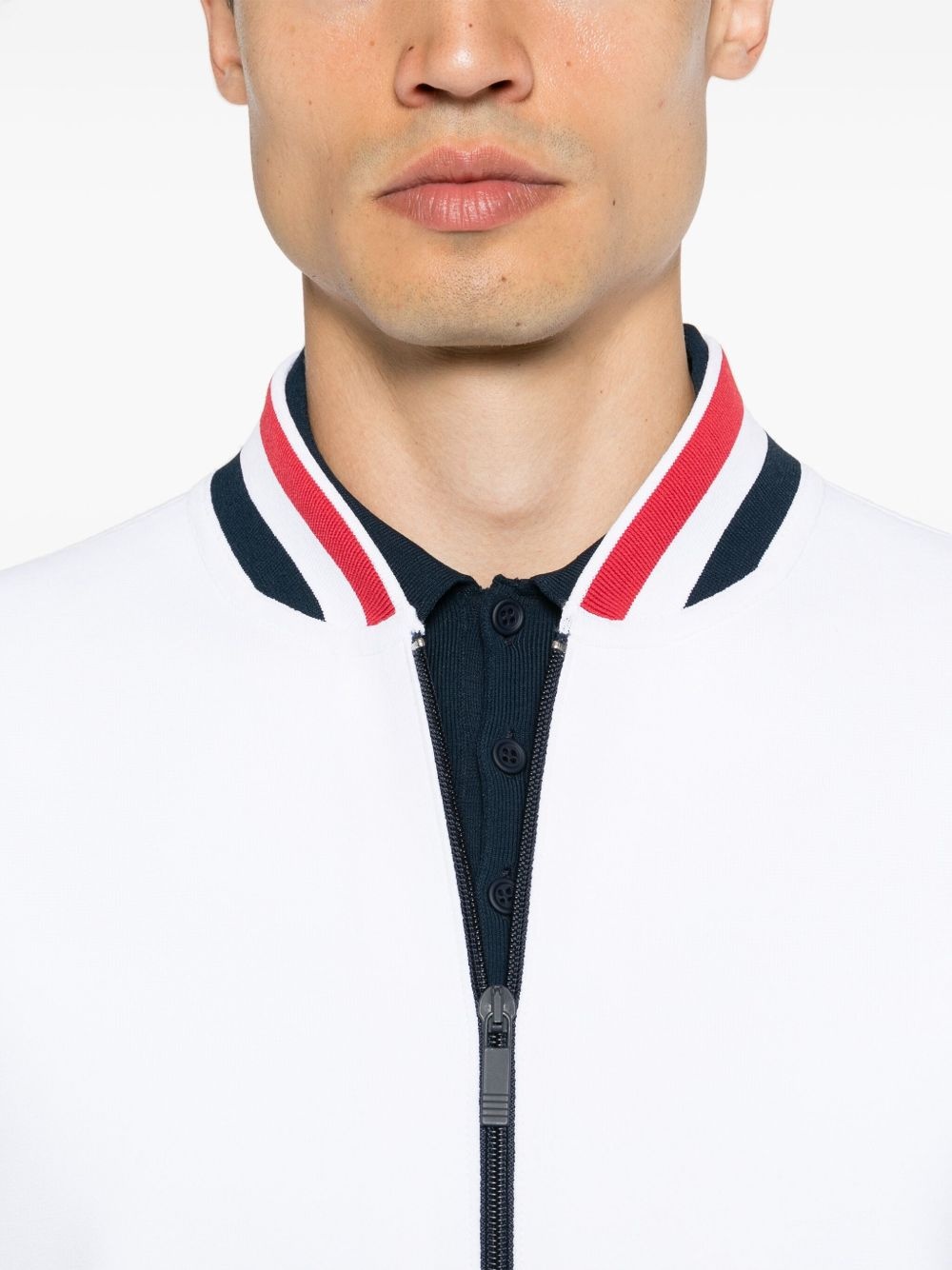 RWB-stripe knitted bomber jacket - 5