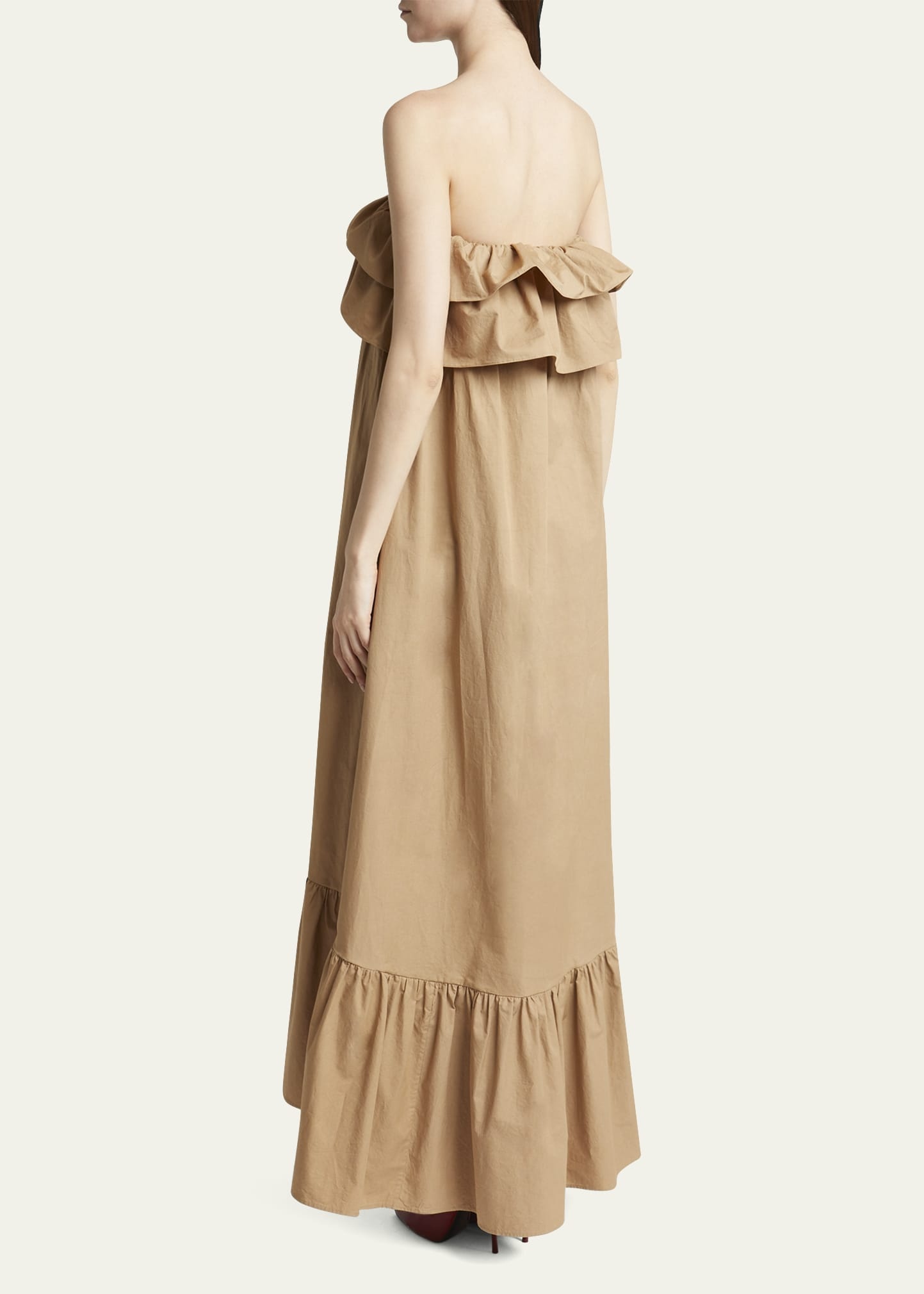 Long Strapless Ruffled Dress - 3