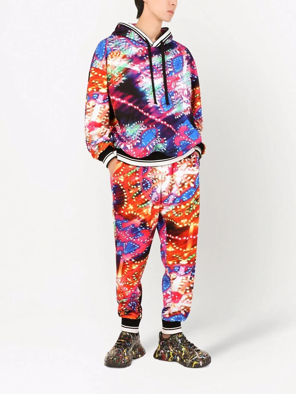 luminaire-print track trousers - 2