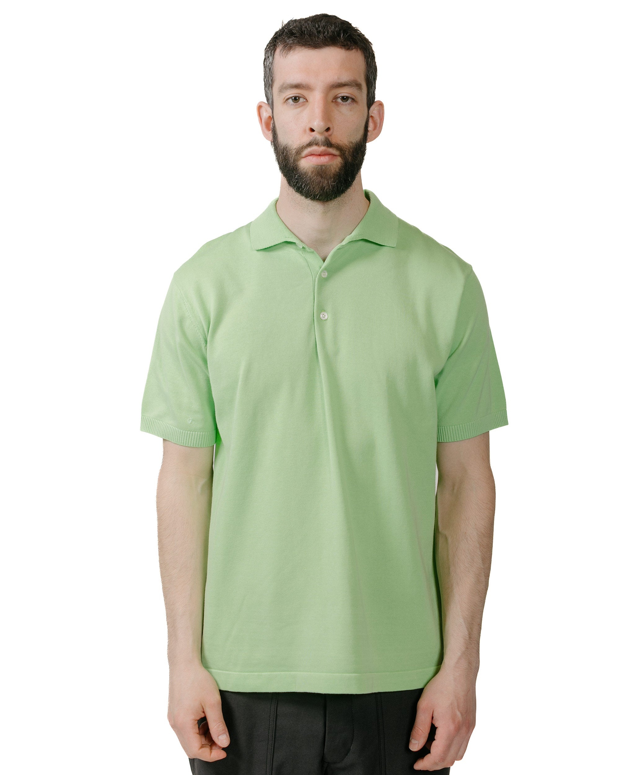 Knit Polo Solid 12G Light Green - 2