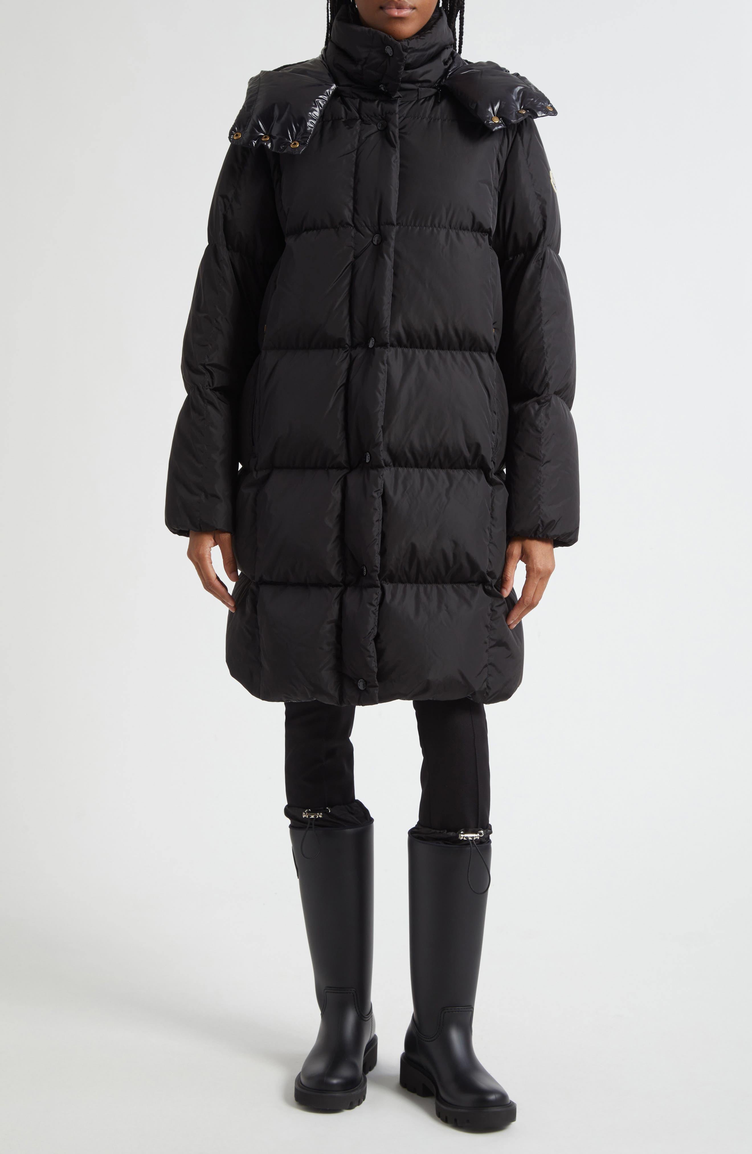 Moncler Litte Water Resistant Down Long Coat in Black at Nordstrom - 2