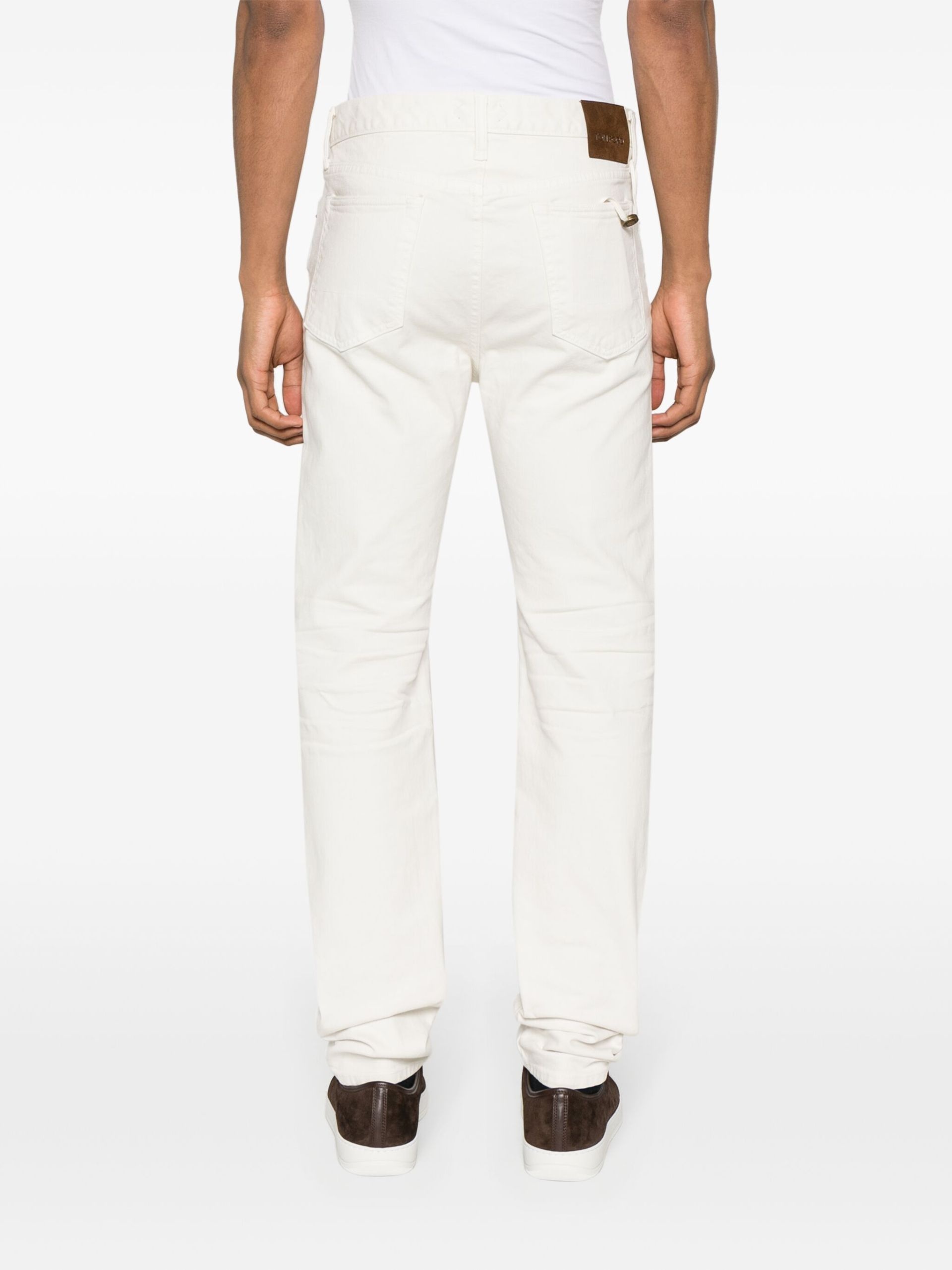 White Whiskering-Effect Jeans - 4