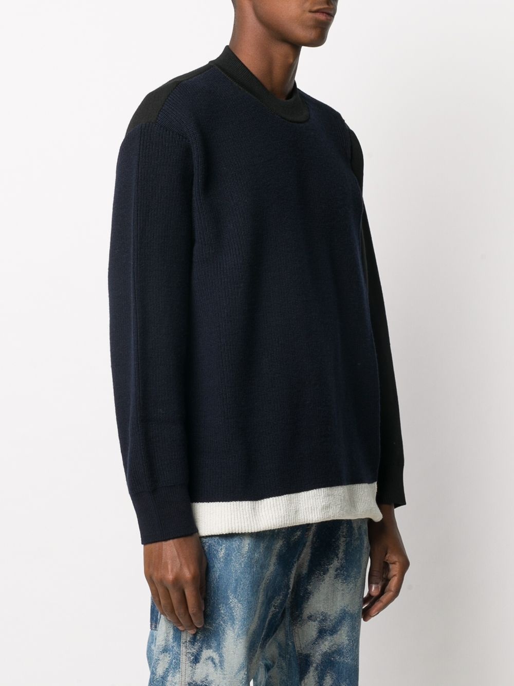 Overlap crew neck jumper - 3