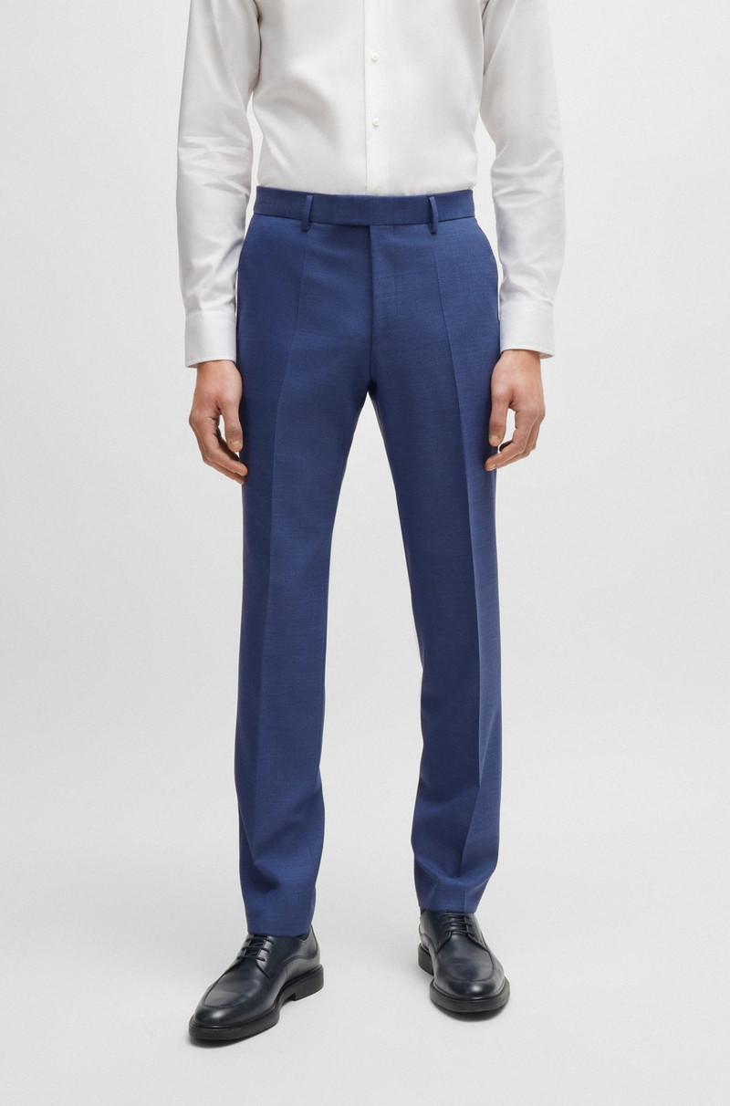 REGULAR-FIT THREE-PIECE SUIT IN MELANGE VIRGIN WOOL 7