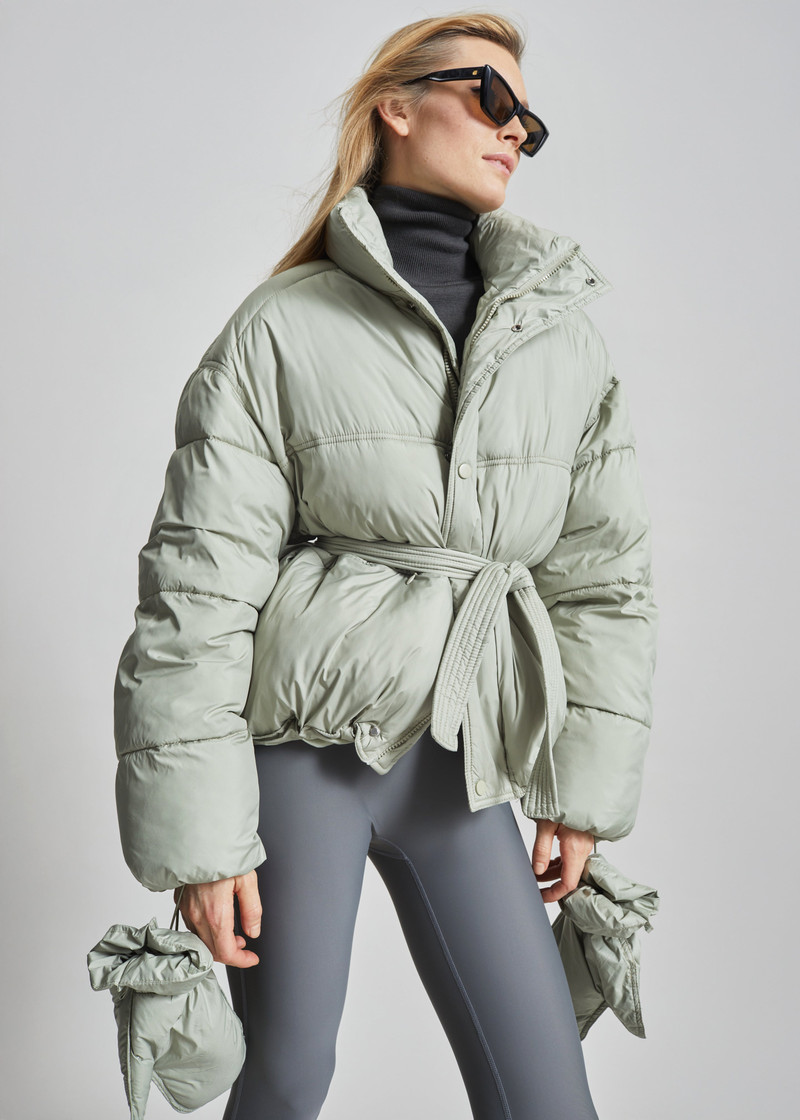 Moena Puffer Jacket & Accessories Set - Sage 7