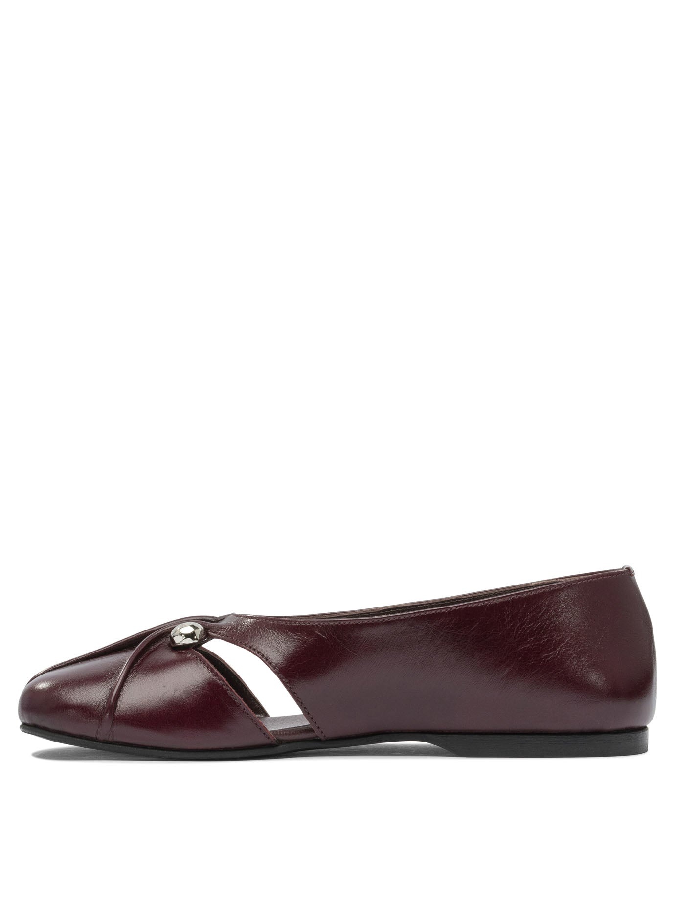 Alohas - Alohas Ravena Rift Burgundy Leather Ballet Flats - 3