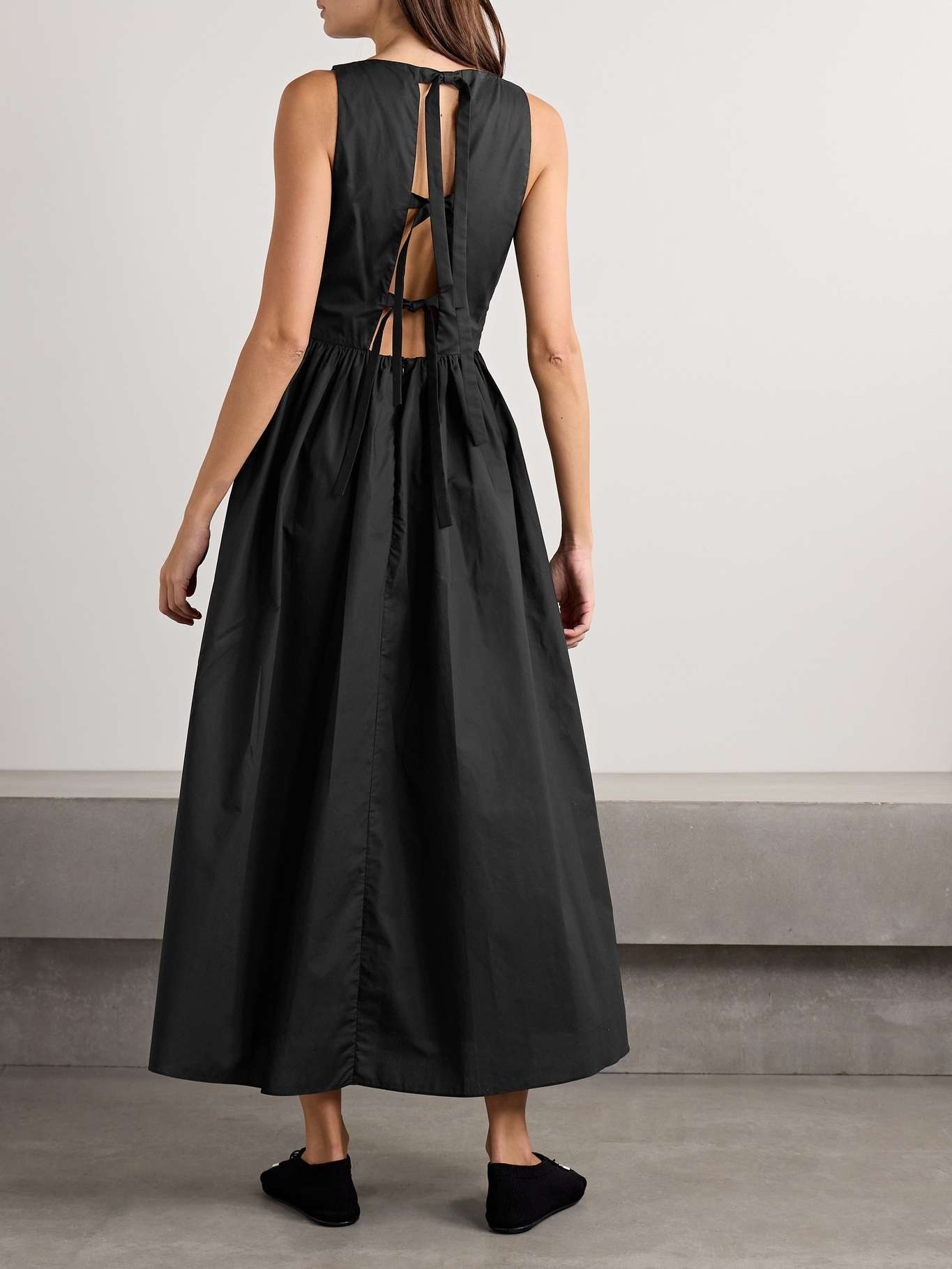 Organic cotton midi dress Black - 3