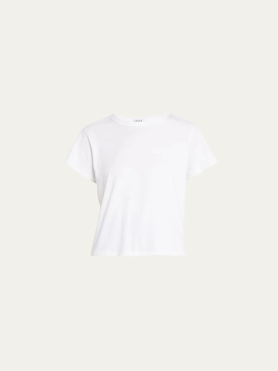 Margo Short-Sleeve Cotton Crewneck Tee - 1
