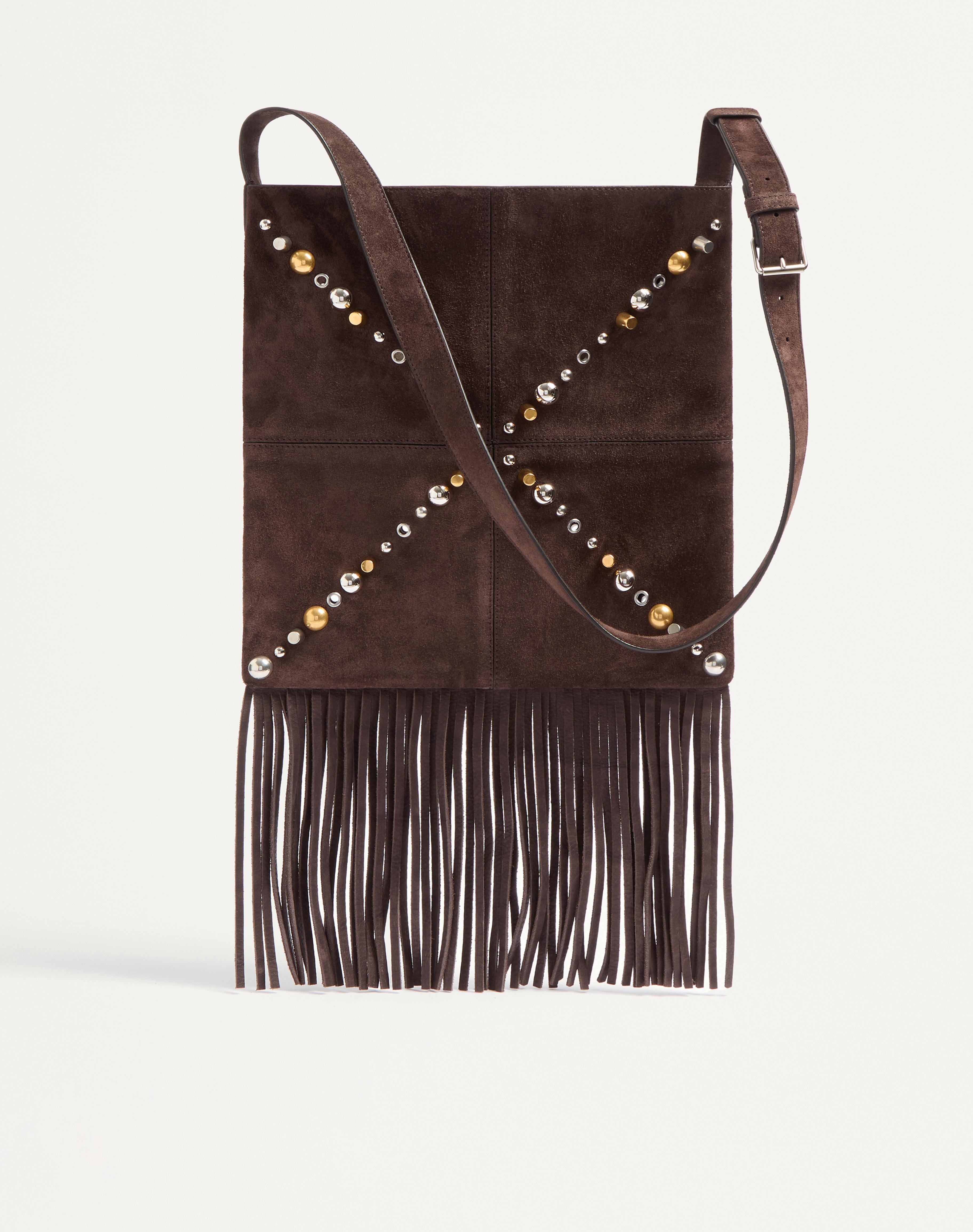 VALENTINO GARAVANI NELLCÔTE SUEDE SHOULDER BAG WITH FRINGES - 5