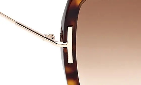 Joanna 59mm Gradient Butterfly Sunglasses in Shiny Havana Rose Gold /Brown - 9