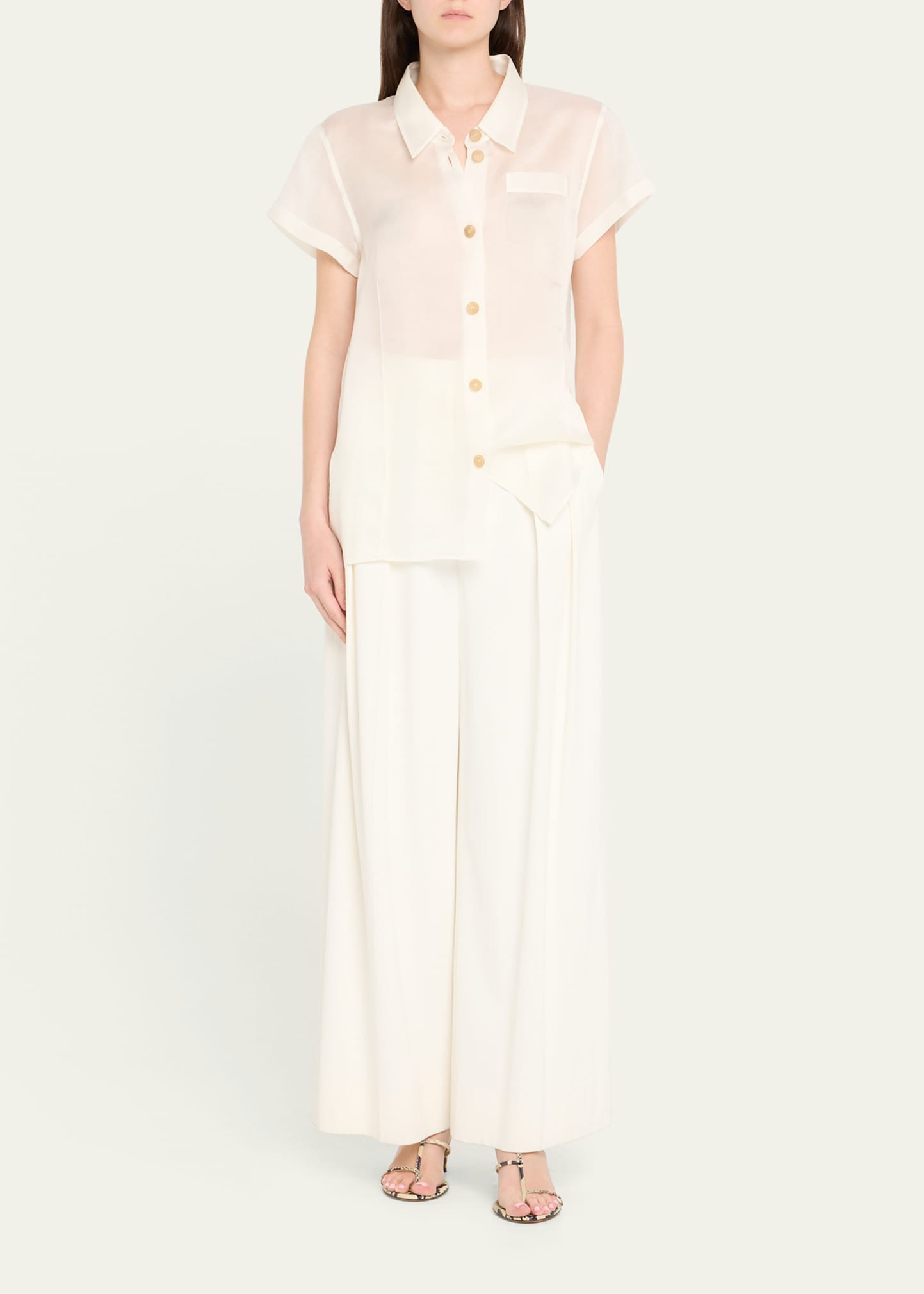 Keefe Short-Sleeve Silk Shirt - 2