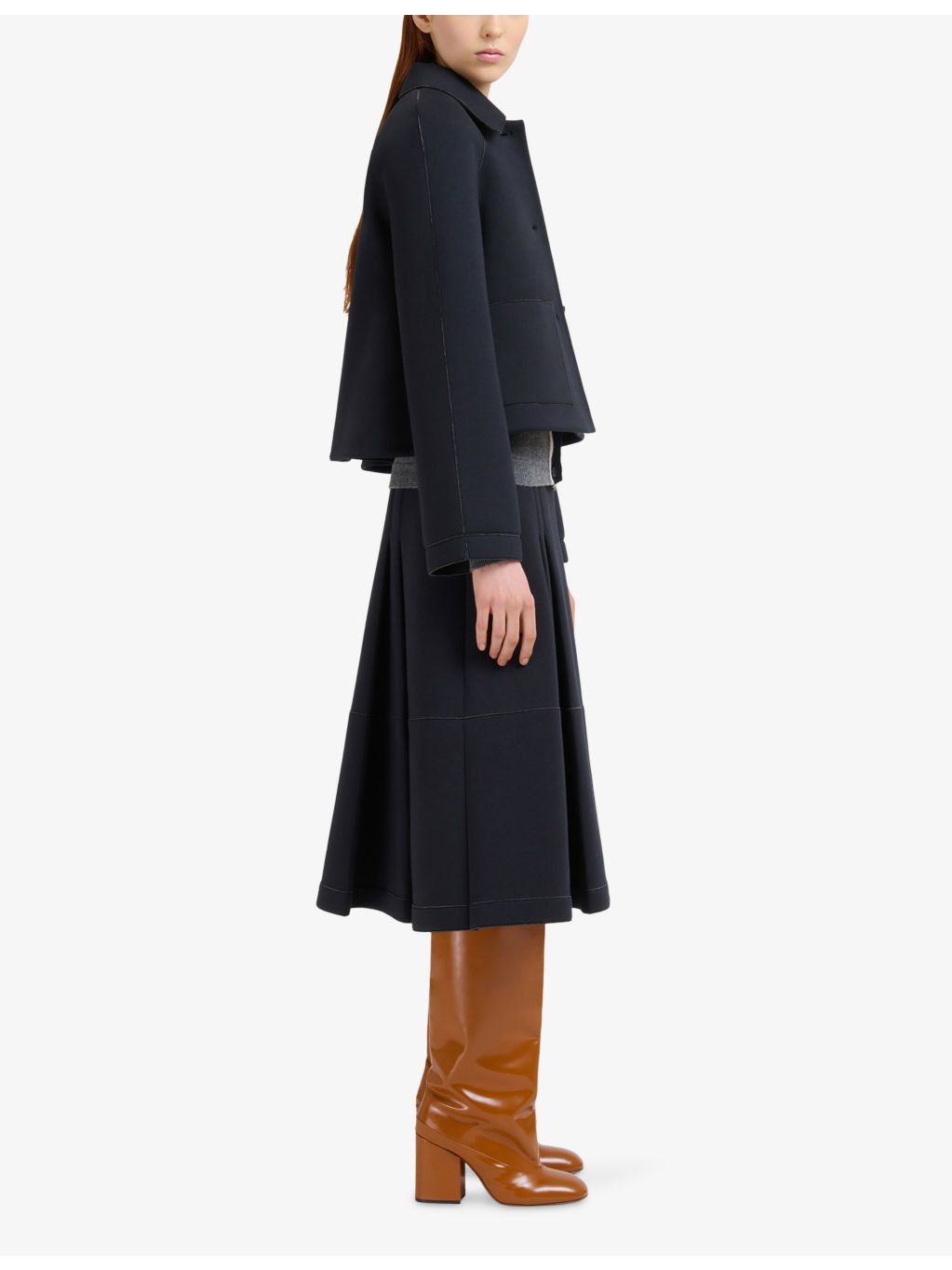 Colour-Block Brand-Embroidered Wool Cardigan - 2