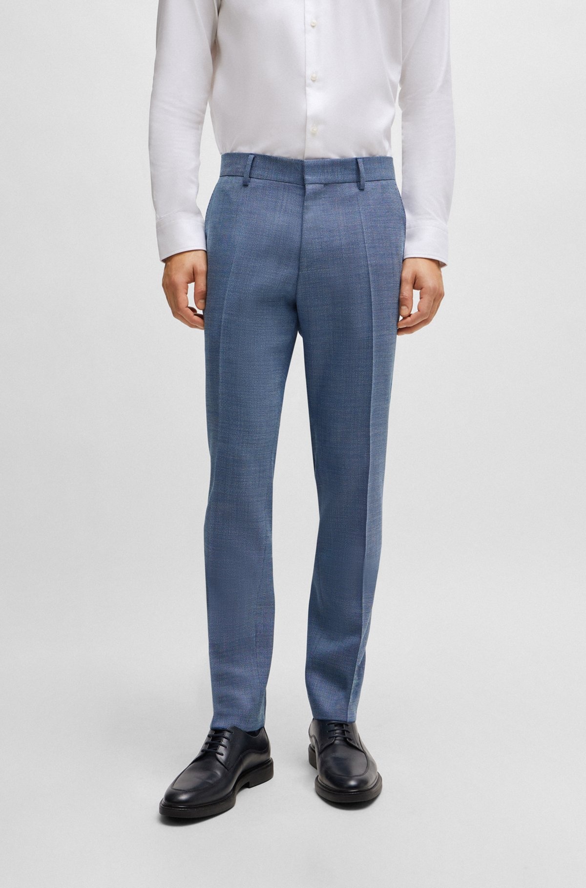 SLIM-FIT SUIT IN A HOPSACK-WEAVE WOOL BLEND - 7