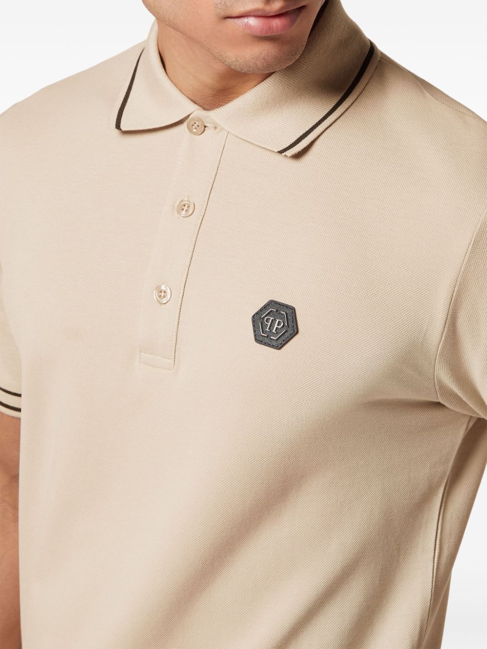 logo-appliquÃ© cotton polo shirt - 4