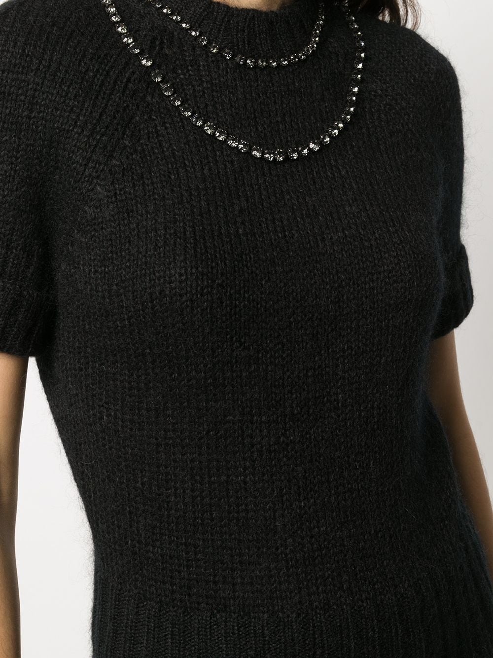 crystal-embellished knitted top - 5