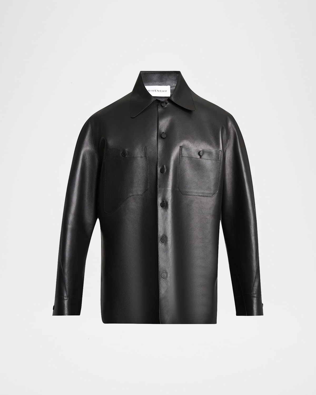 Men's Tonal Leather Overshirt - 1