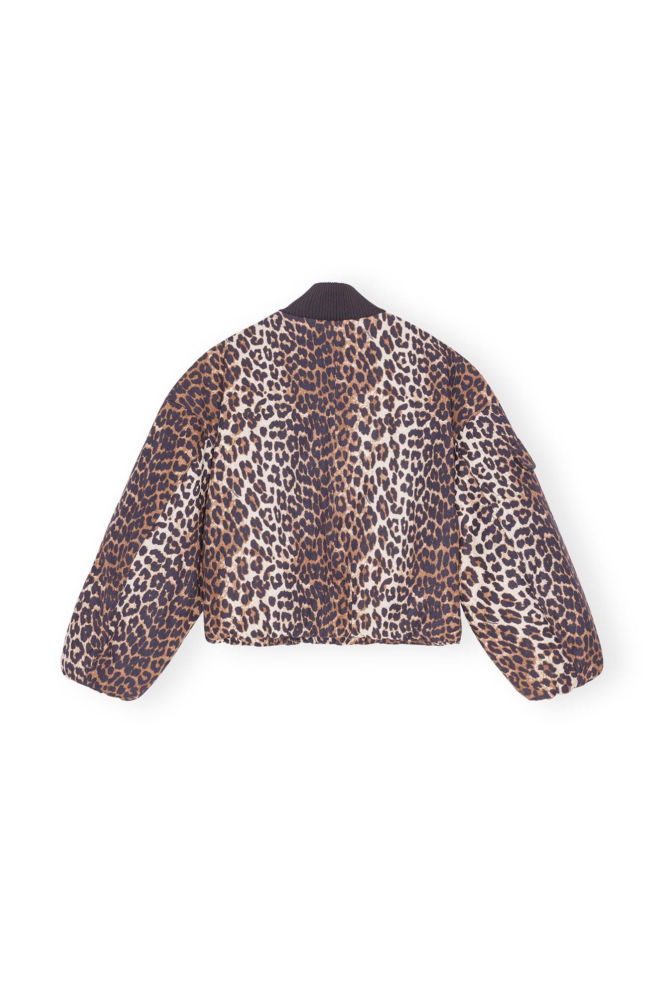 PRINTED CANVAS OVERSIZED SHORT BOMBER JACKET - 2