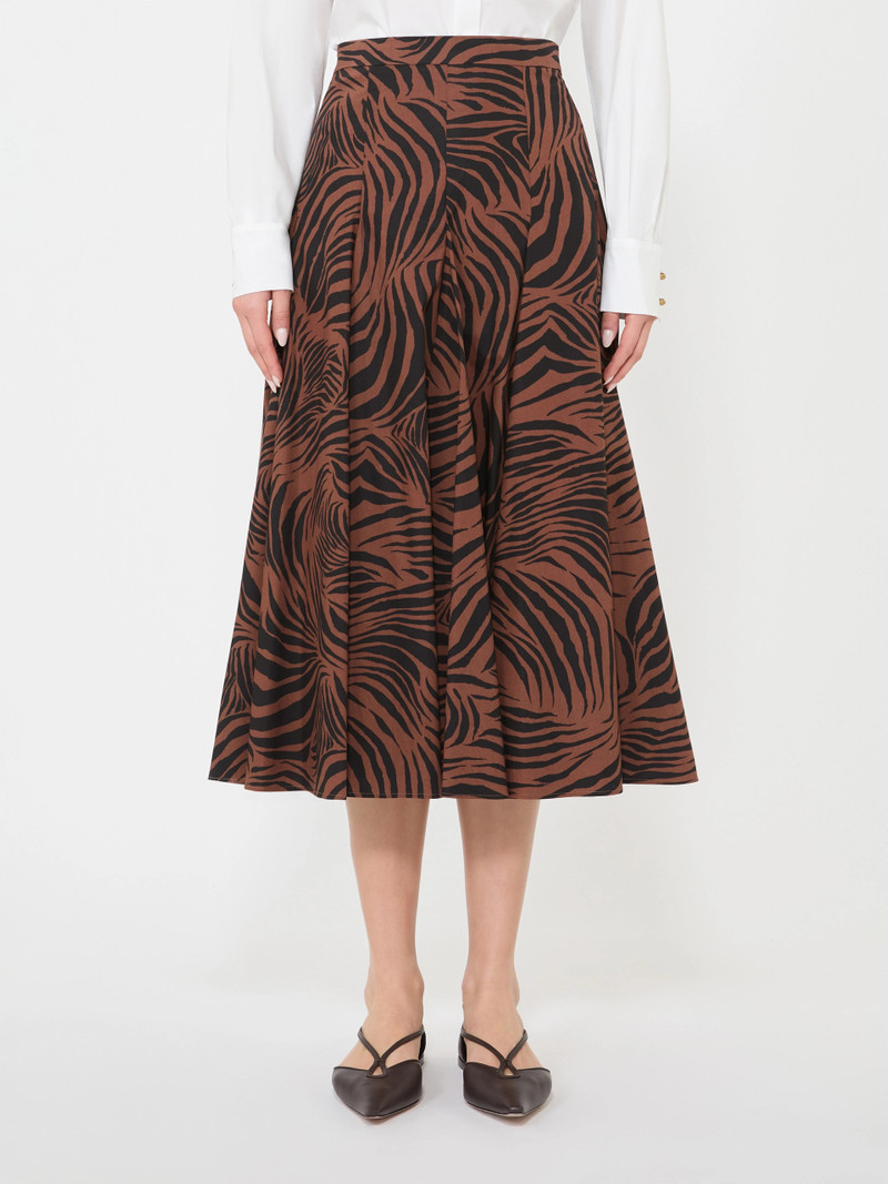 PANTEON Printed poplin skirt - BROWN 3
