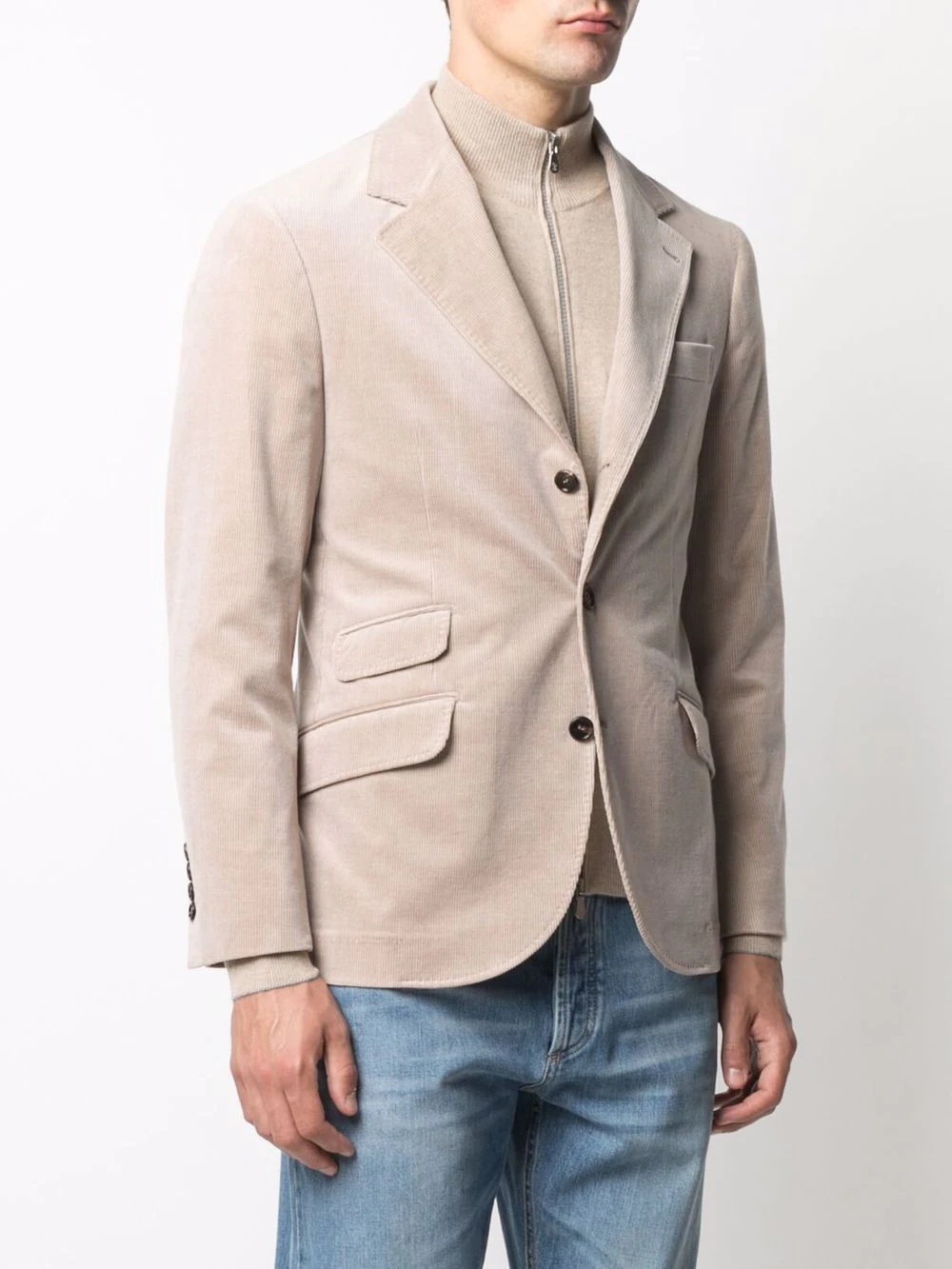 corduroy single-breasted blazer - 3