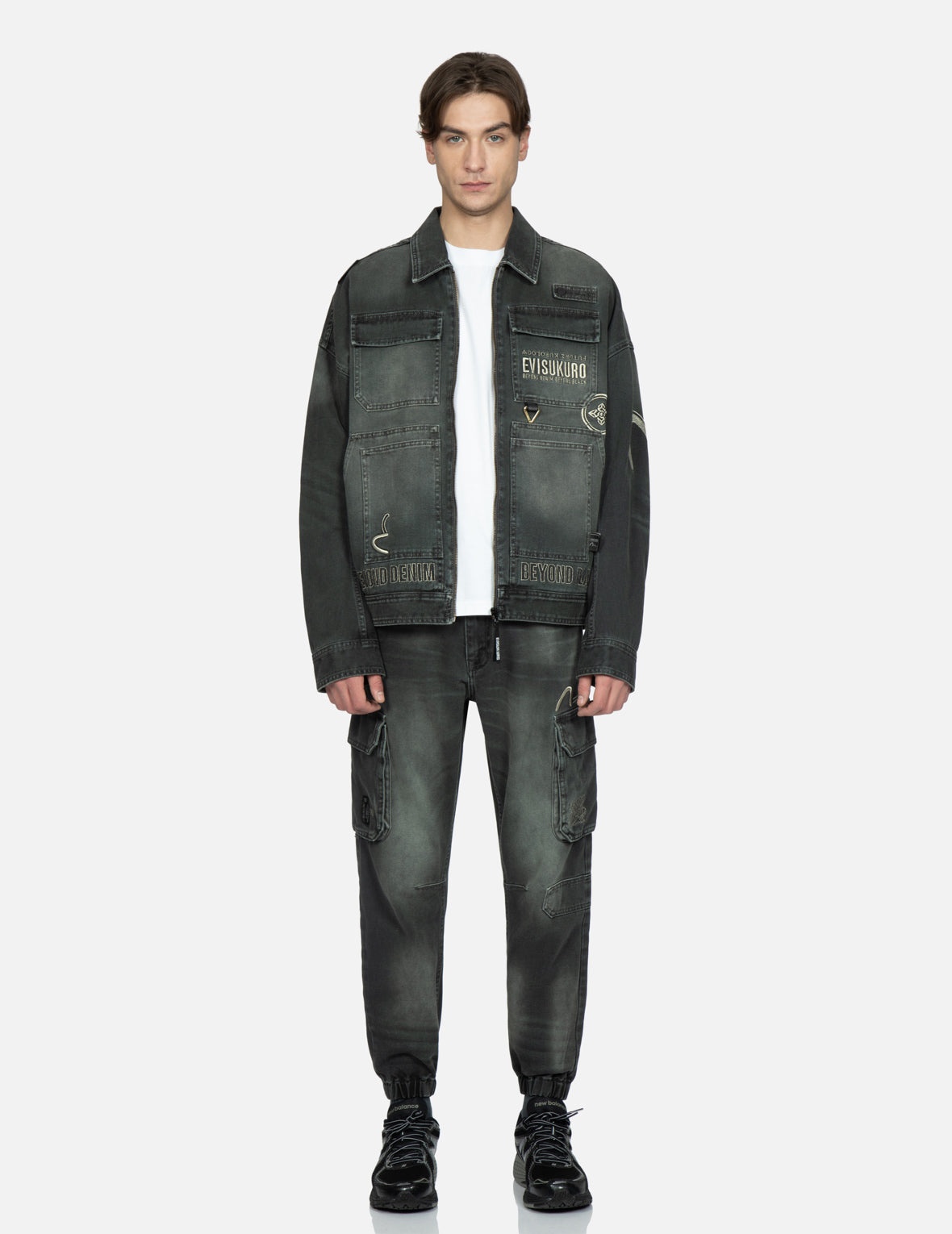 Multi-Pocket Zip-up Denim Jacket - 6