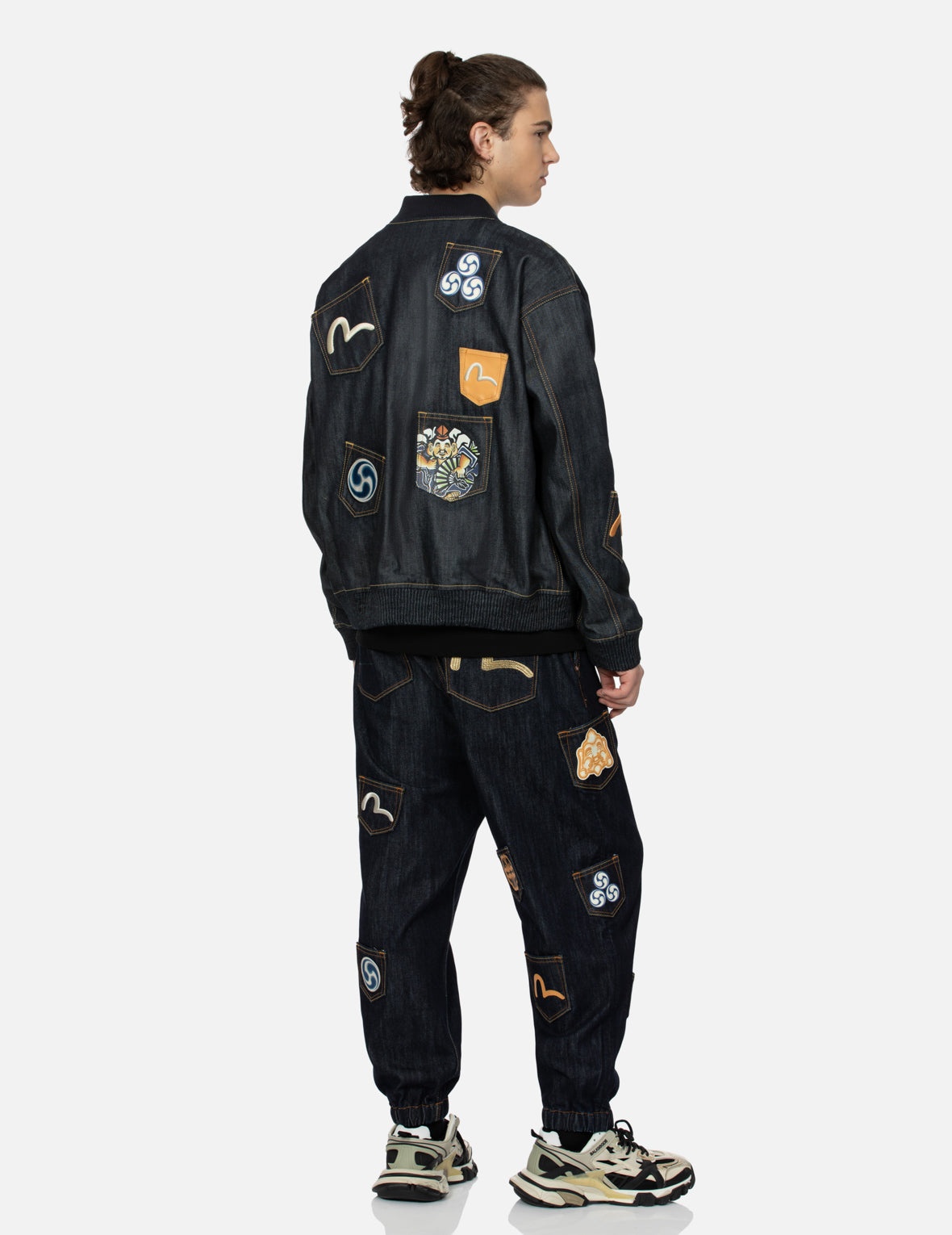 MULTI-LOGO AND MULTI-POCKET RELAX FIT DENIM JACKET - 4