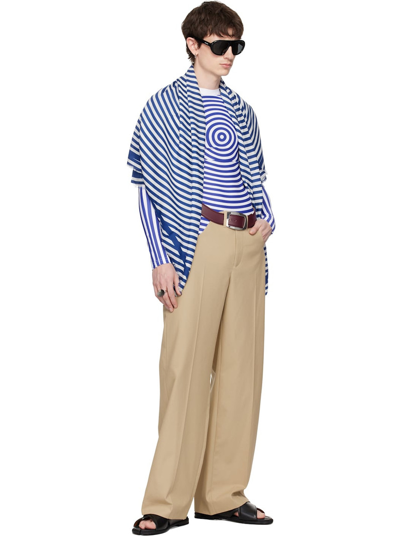 Jean Paul Gaultier Blue & White 'The Target' Cover-Up Scarf outlook