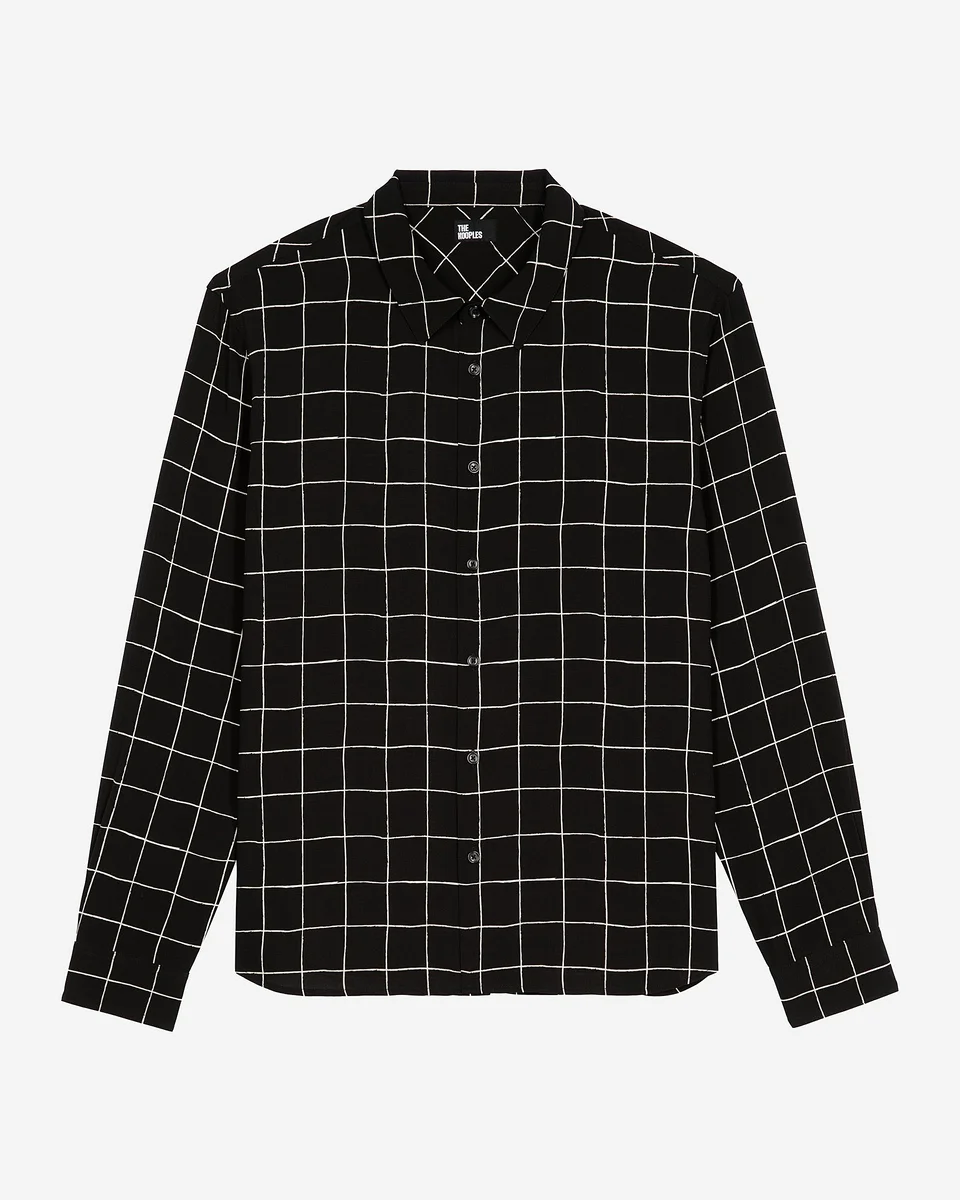 BLACK PLAID SHIRT - 1