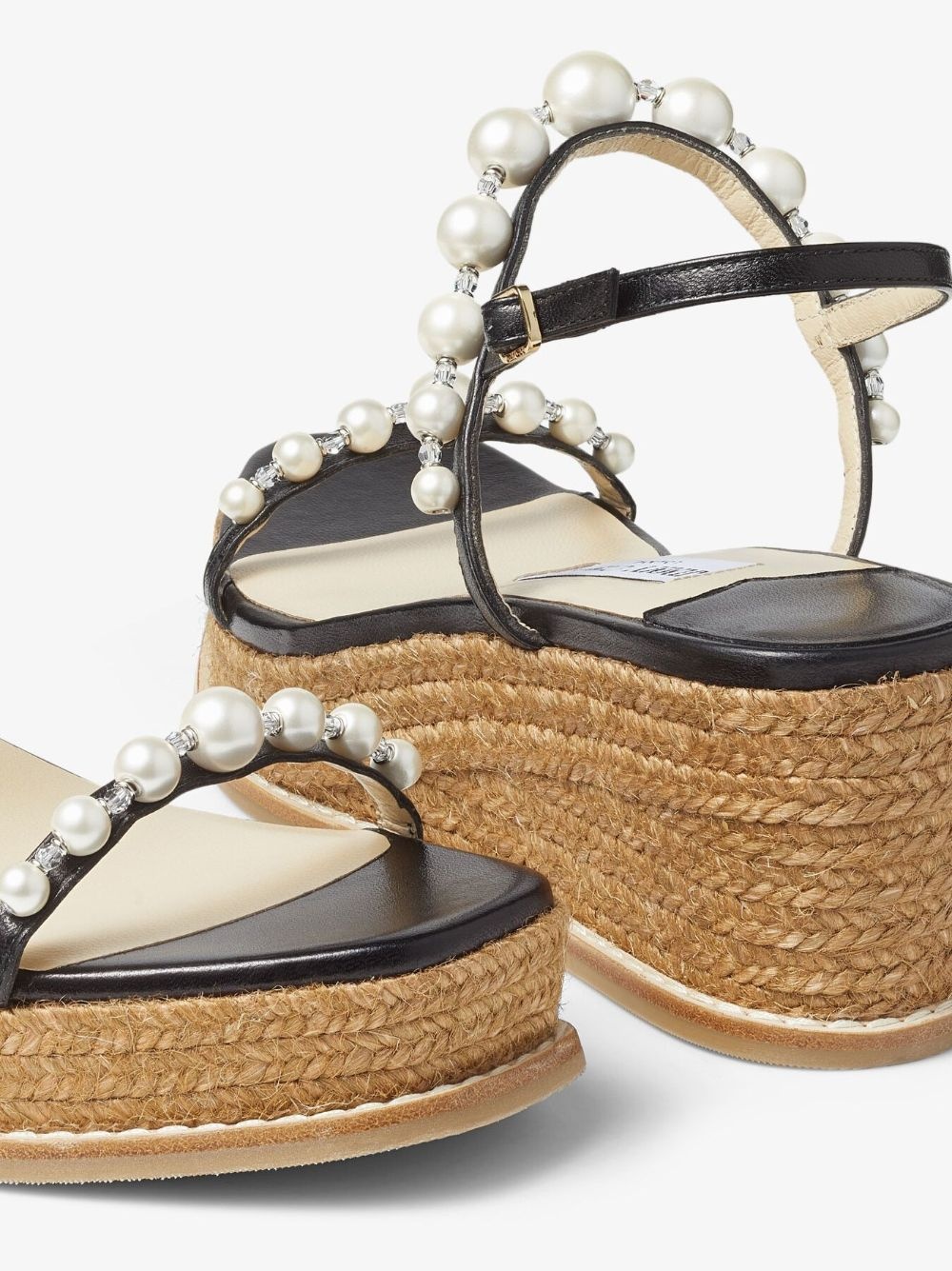 JIMMY CHOO Amatuus pearl-embellished 60mm wedge sandals