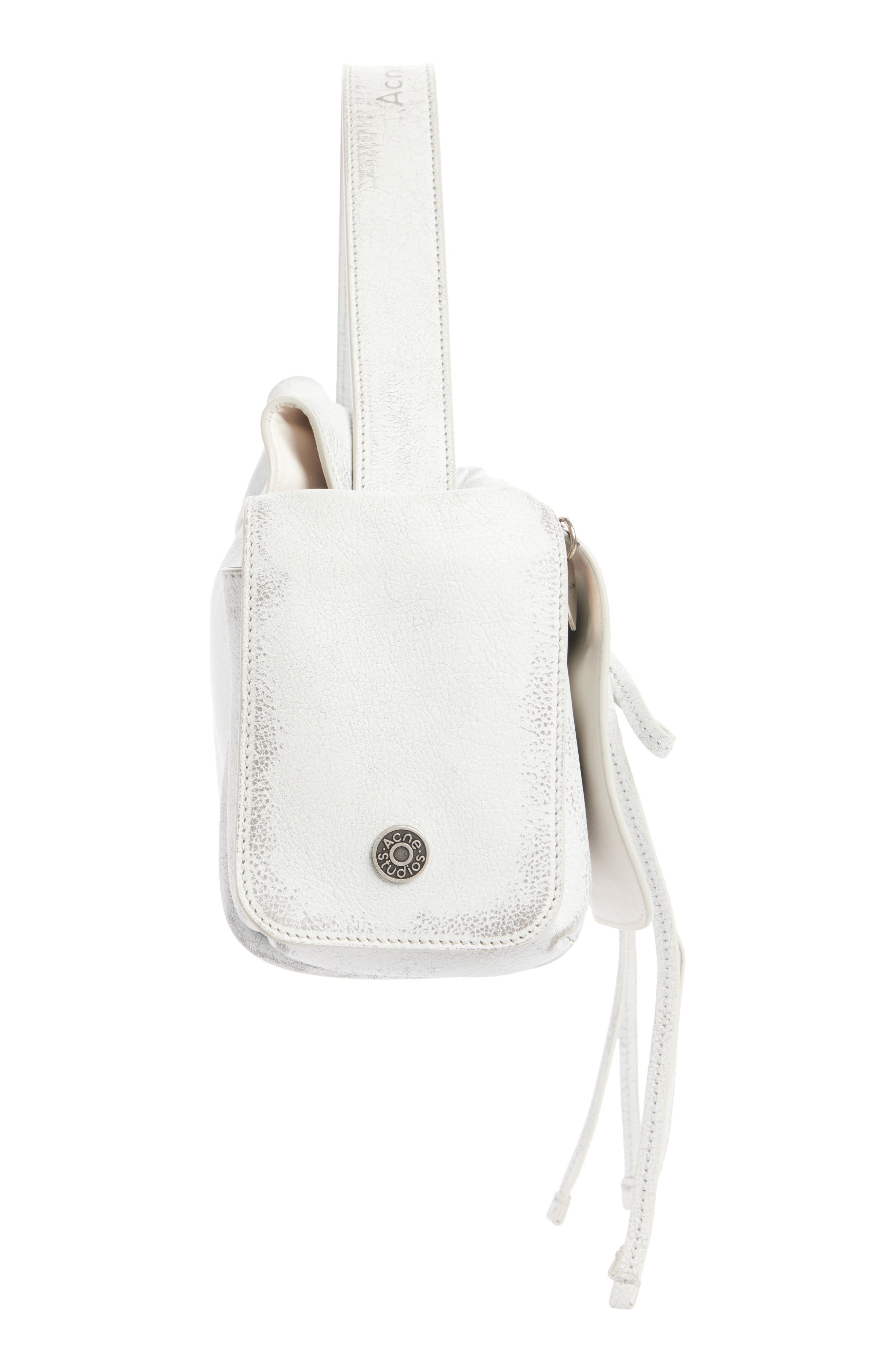 Acne Studios Multipocket Washed Leather Bag in White/Grey at Nordstrom - 4