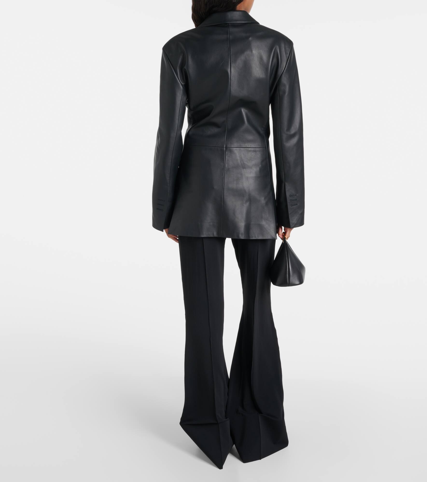 La Veste Tibau Cuir leather blazer - 3