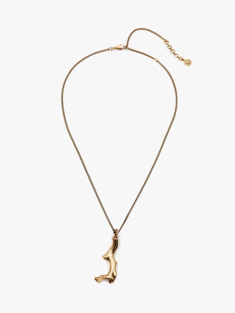Coral Necklace in Antique Gold - 1