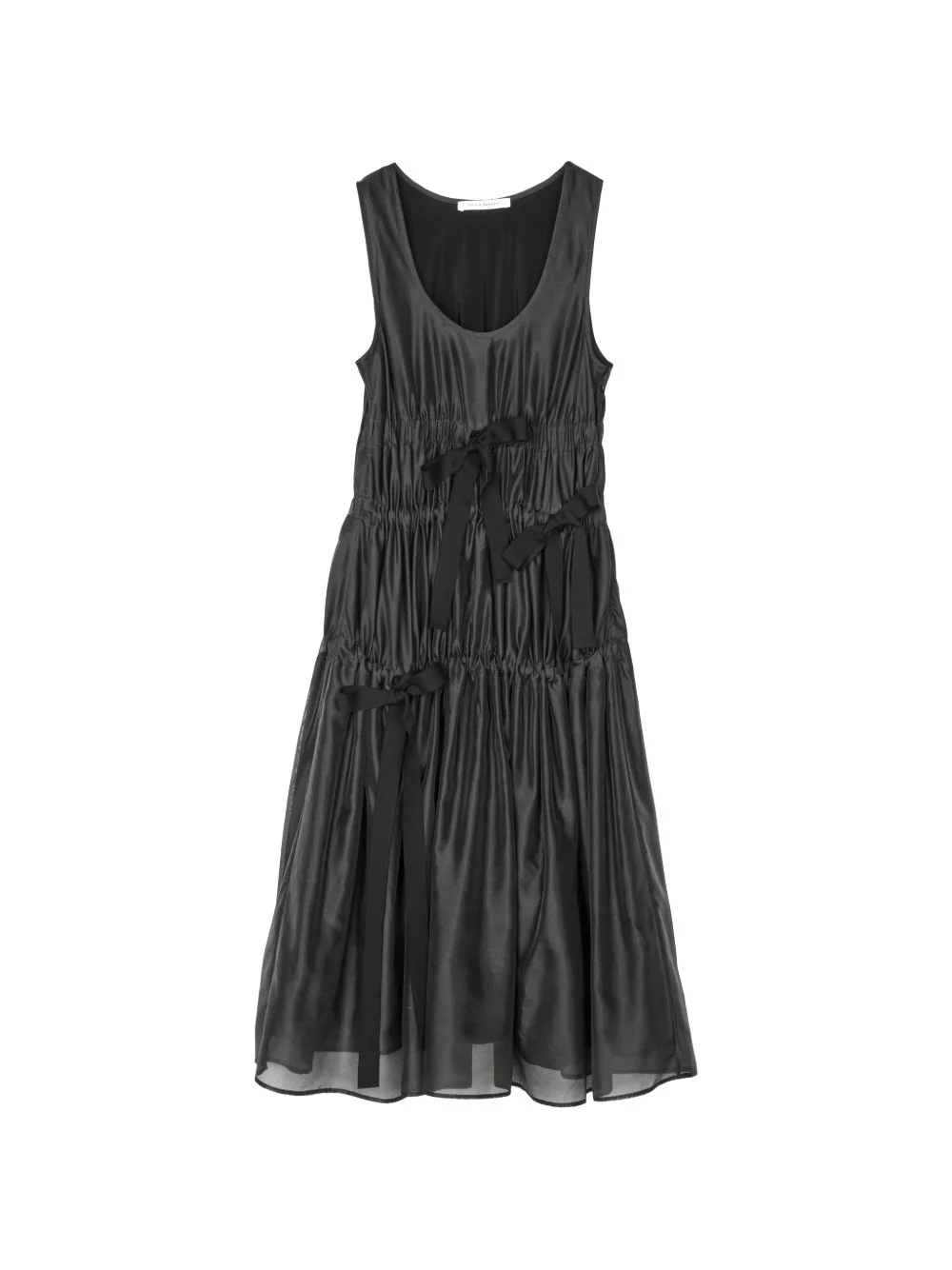 Fara smocked organza flared midi dress - 1