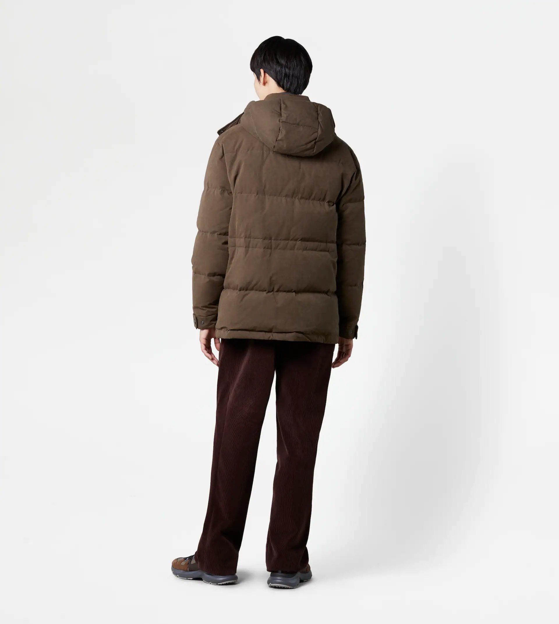 HOODED DOWN JACKET - BROWN - 3