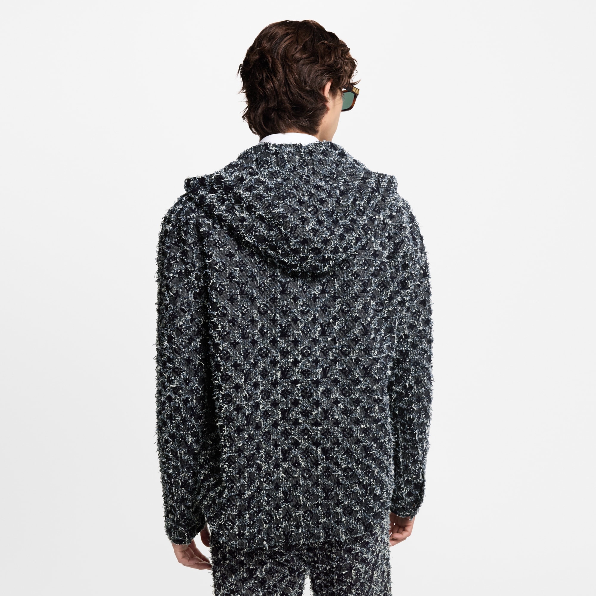 Flocked Monogram Denim Hoodie - 5