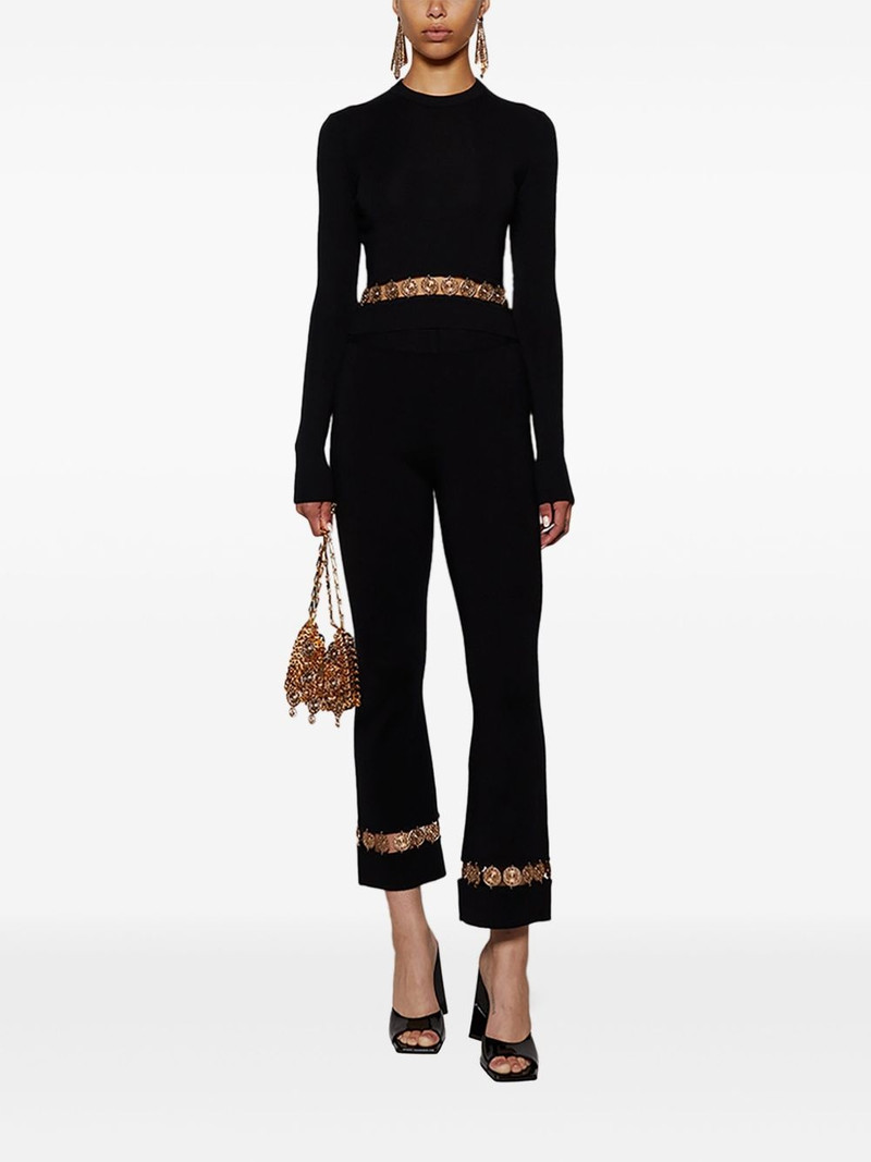 rabanne embellished straight-leg trousers outlook