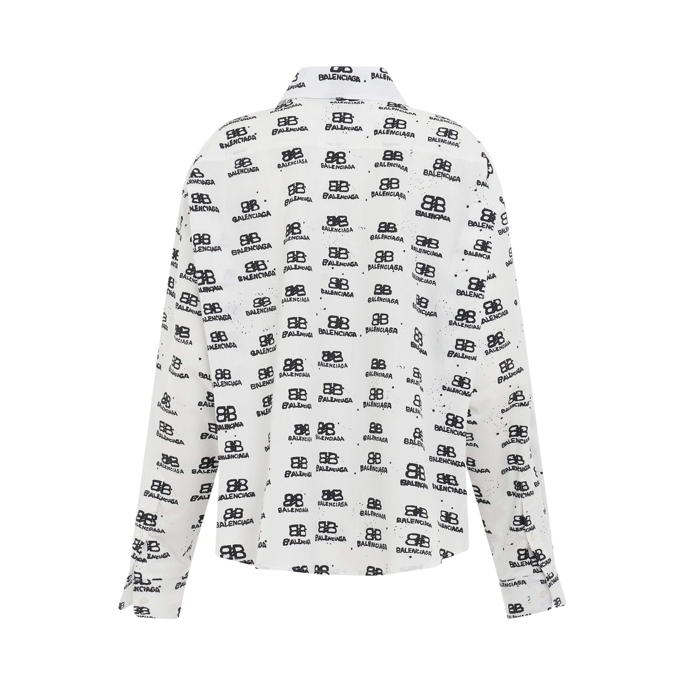 Hand Drawn BB Icon Swing Shirt in White/Black - 4