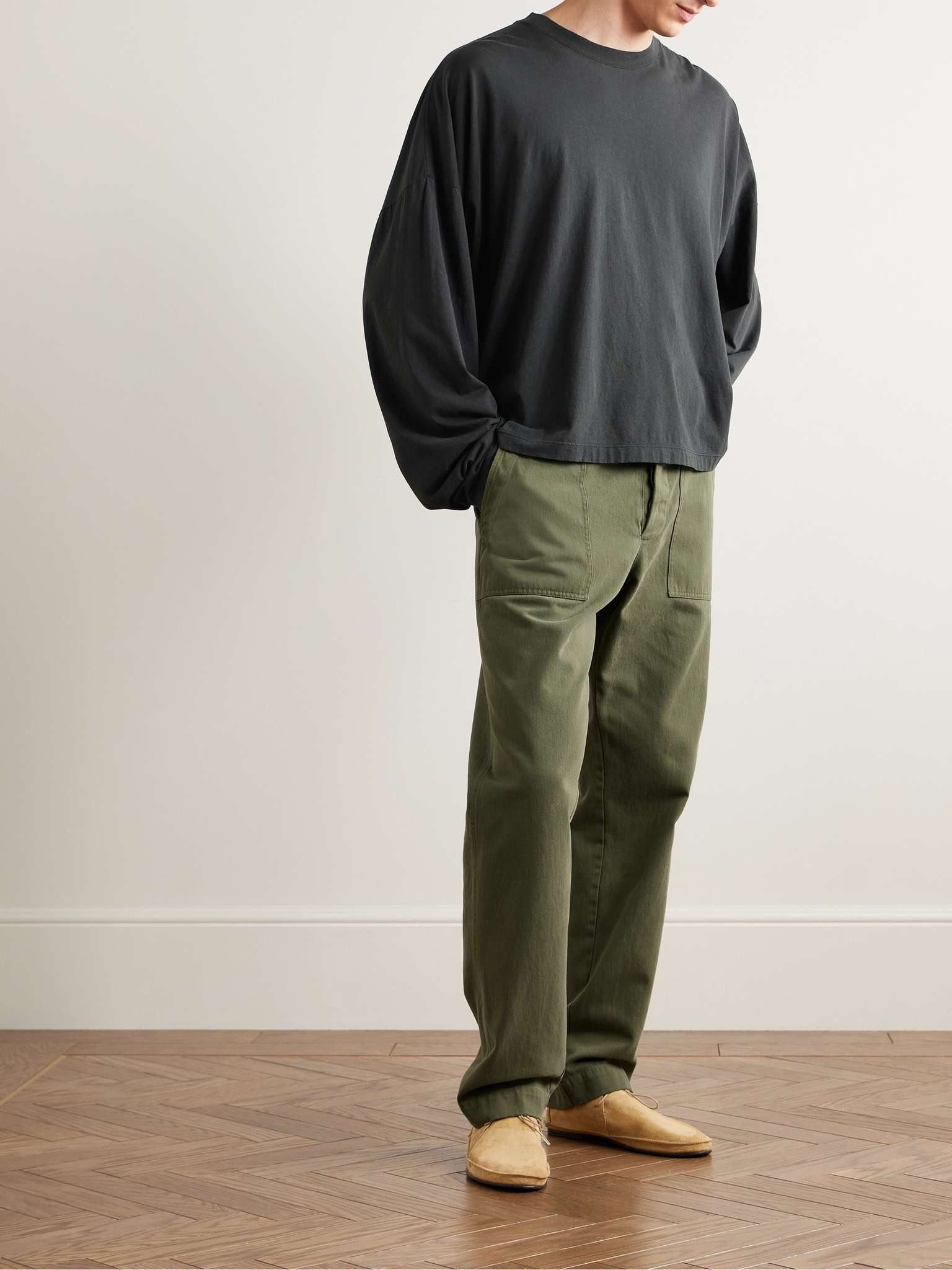パンツ 25ss THE ROW Cotton valerio pants 988W3954KKG Valerio Pant Green in Cotton – The Row