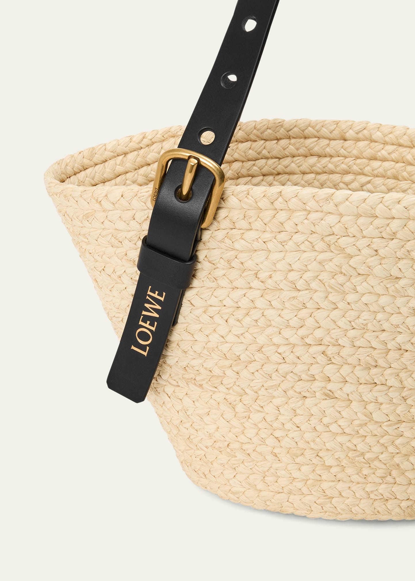 Punch Hole Small Basket Shoulder Bag in Raffia - 5