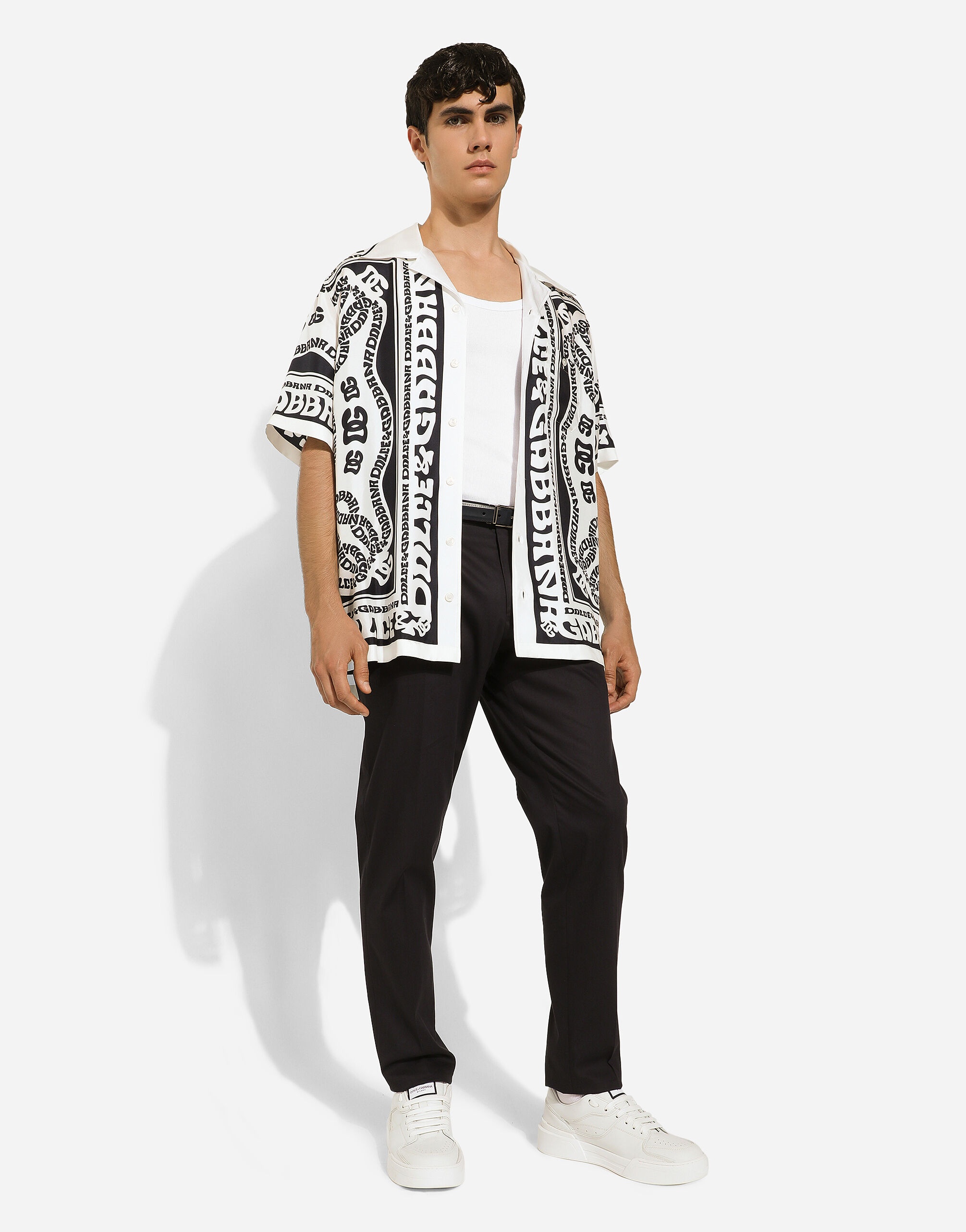 Marina-print silk Hawaii shirt - 5