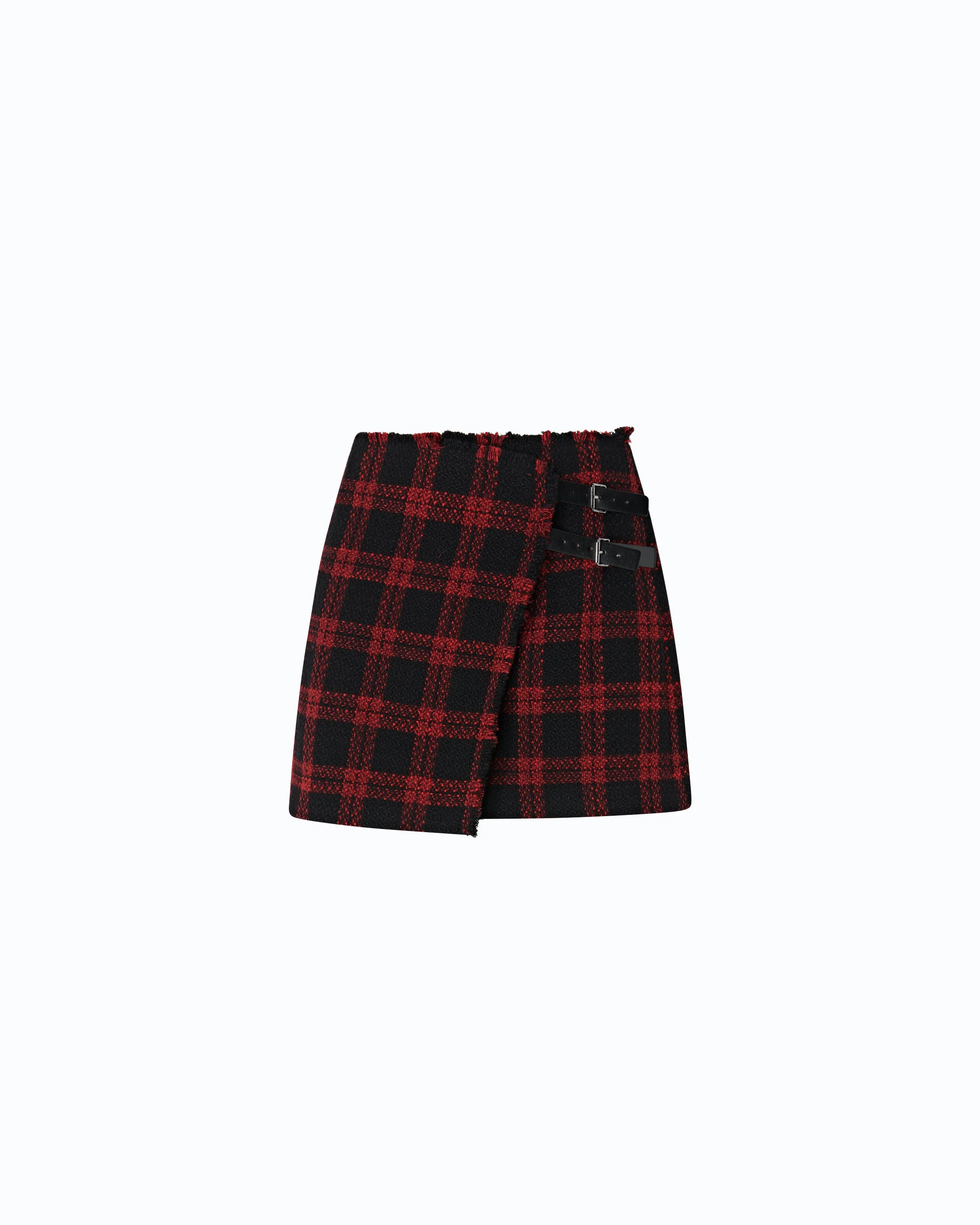 WRAP MINI SKIRT WITH CHECK PATTERN - 1