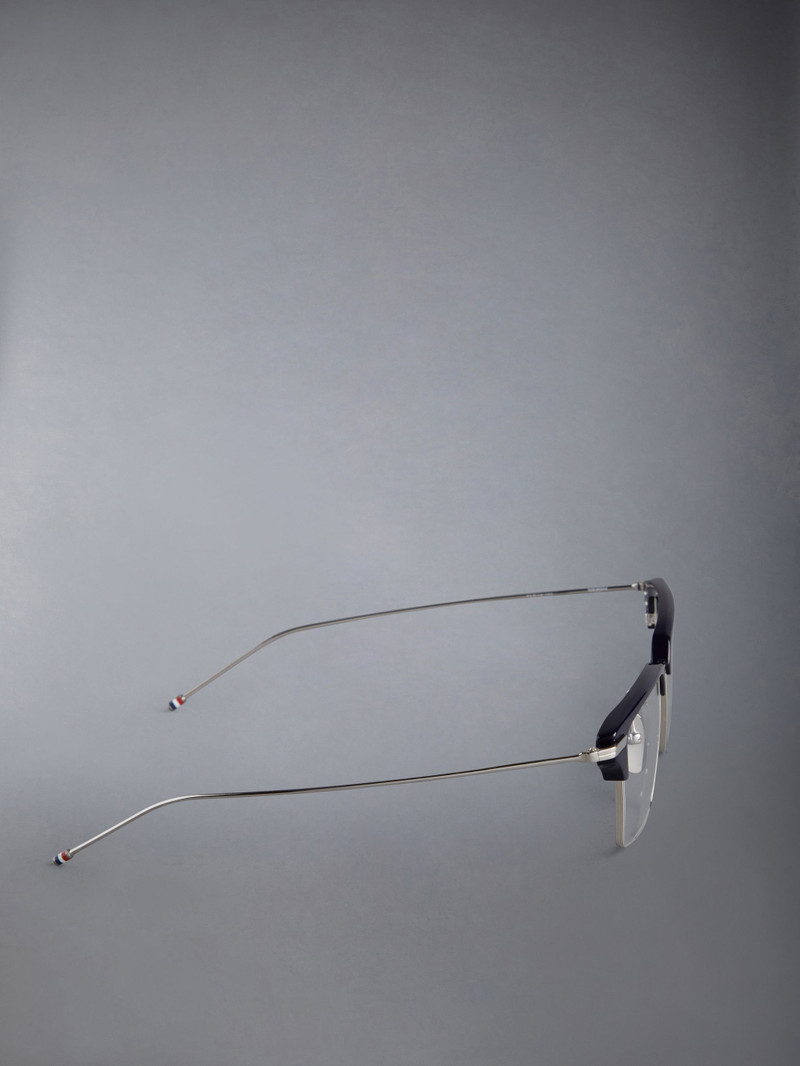 RECTANGULAR EYEGLASSES IN ACETATE AND TITANIUM 4