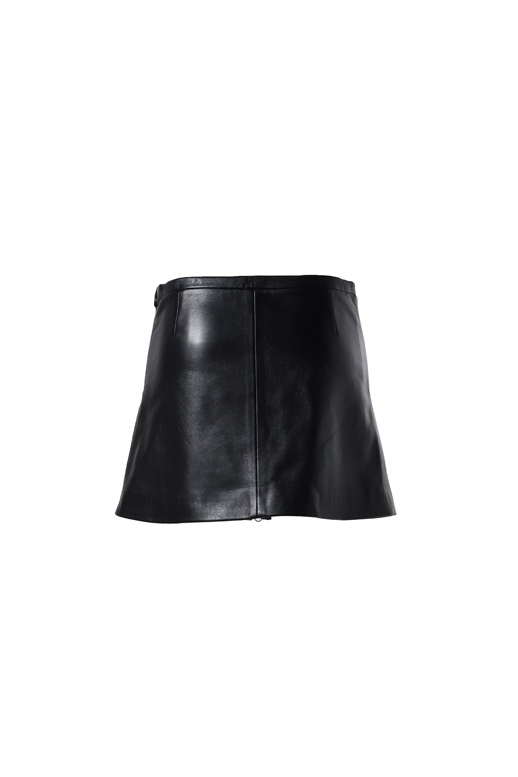 TAILORED VINTAGE LEATHER MINI SKIRT / BLK - 2