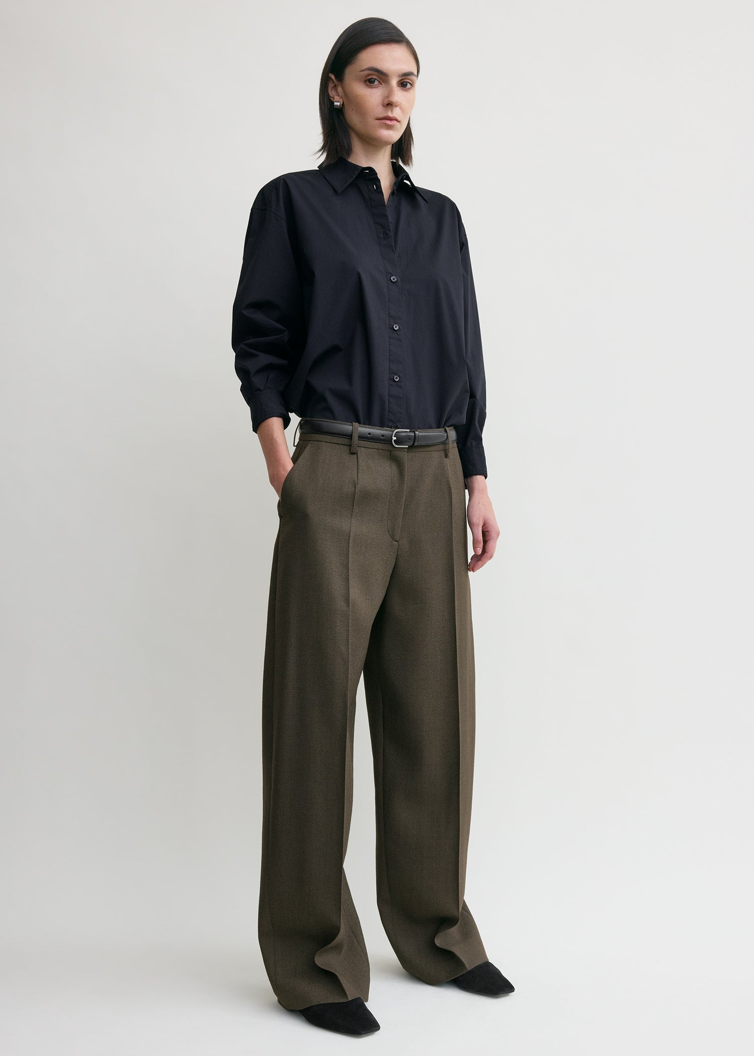 Wide tailored trousers forest - 3