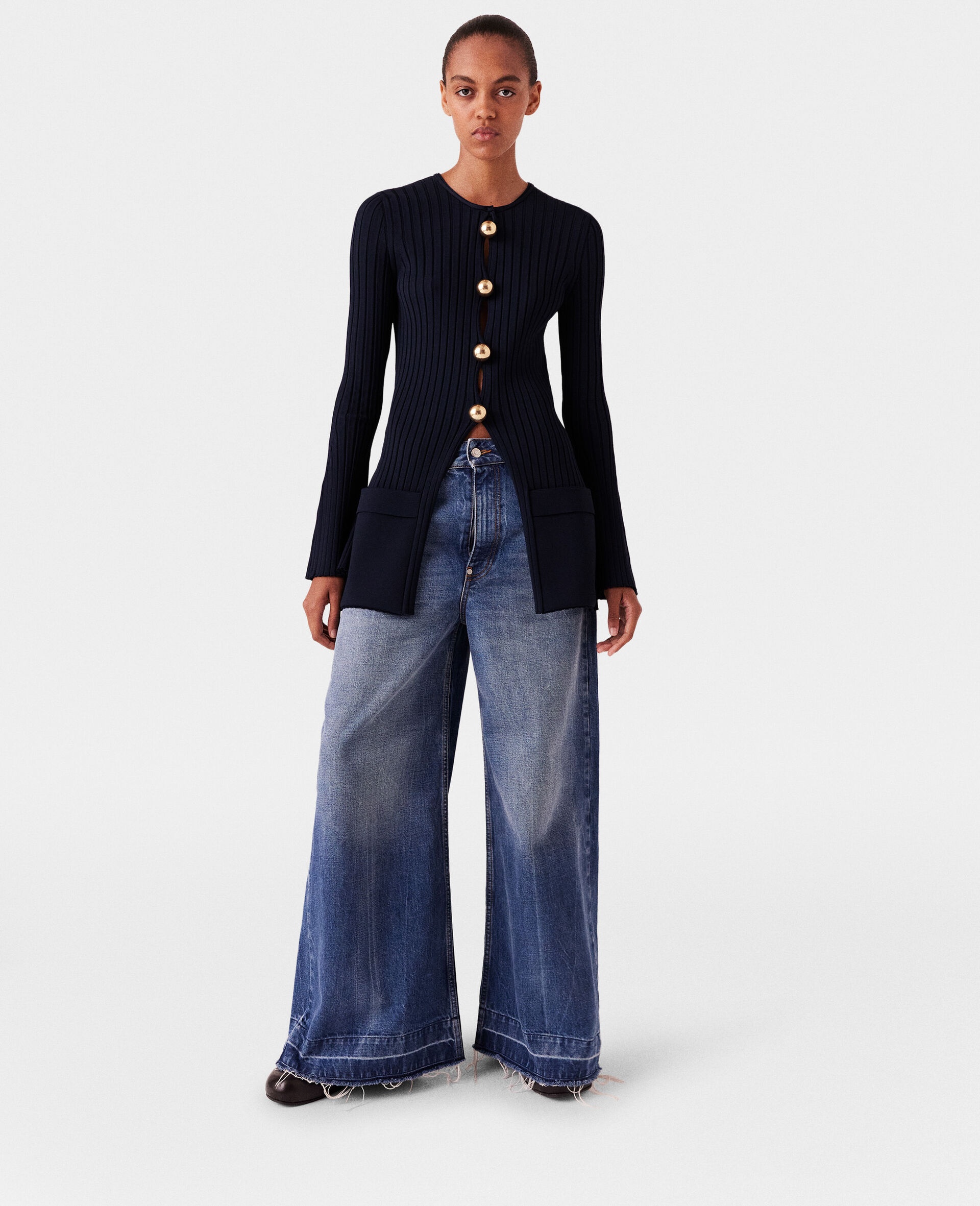 Ribbed Long Sleeve Cardigan - 6