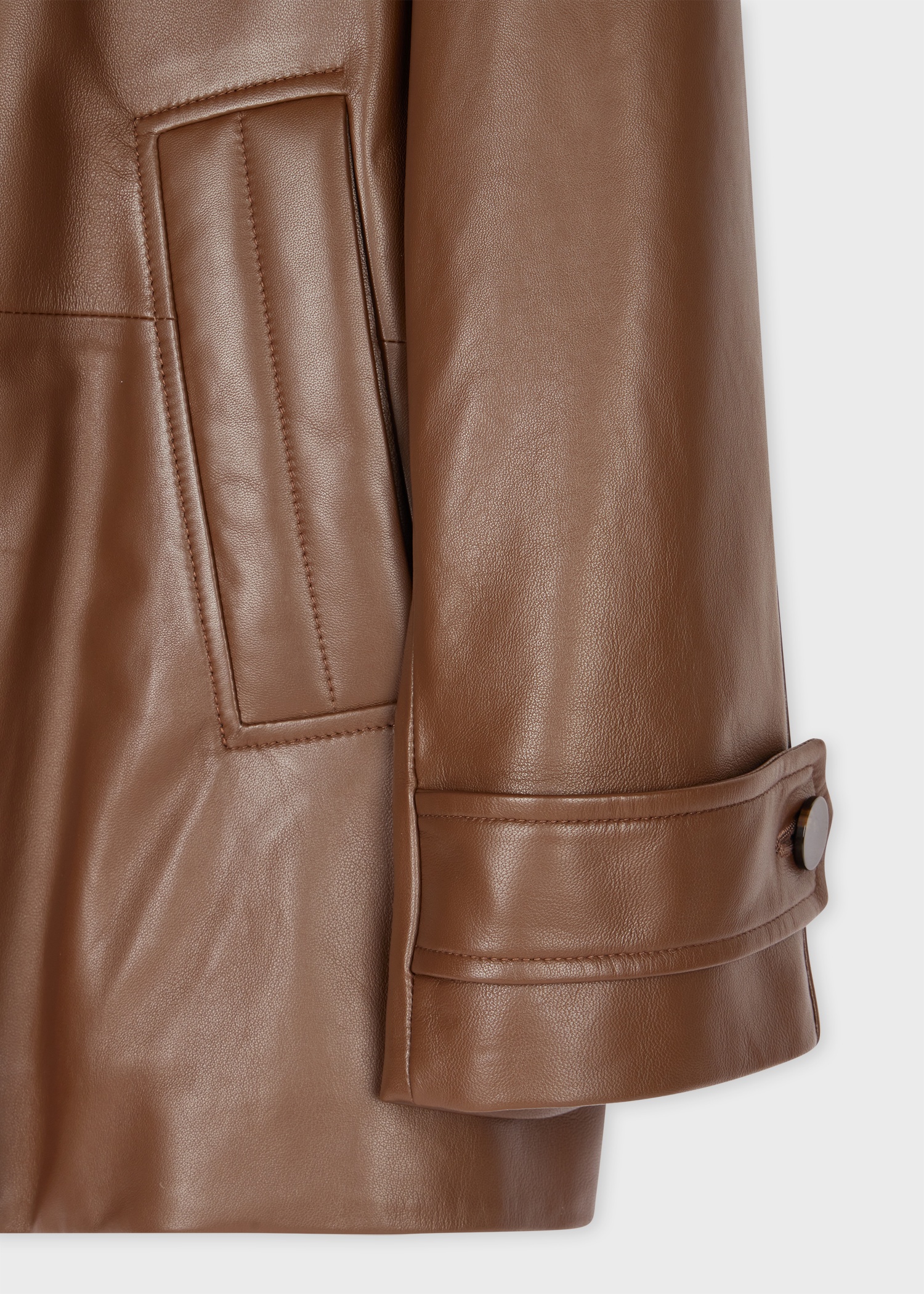 Women's Brown Leather Jacket - 3