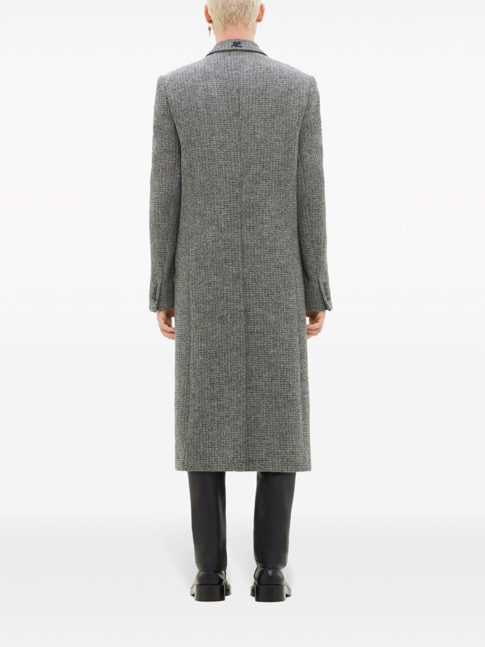 single-breasted wool-blend coat - 3