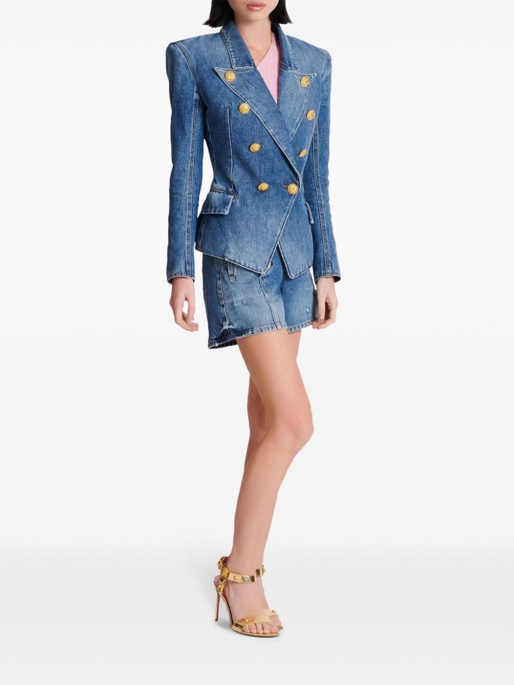 double-breasted denim jacket - 3