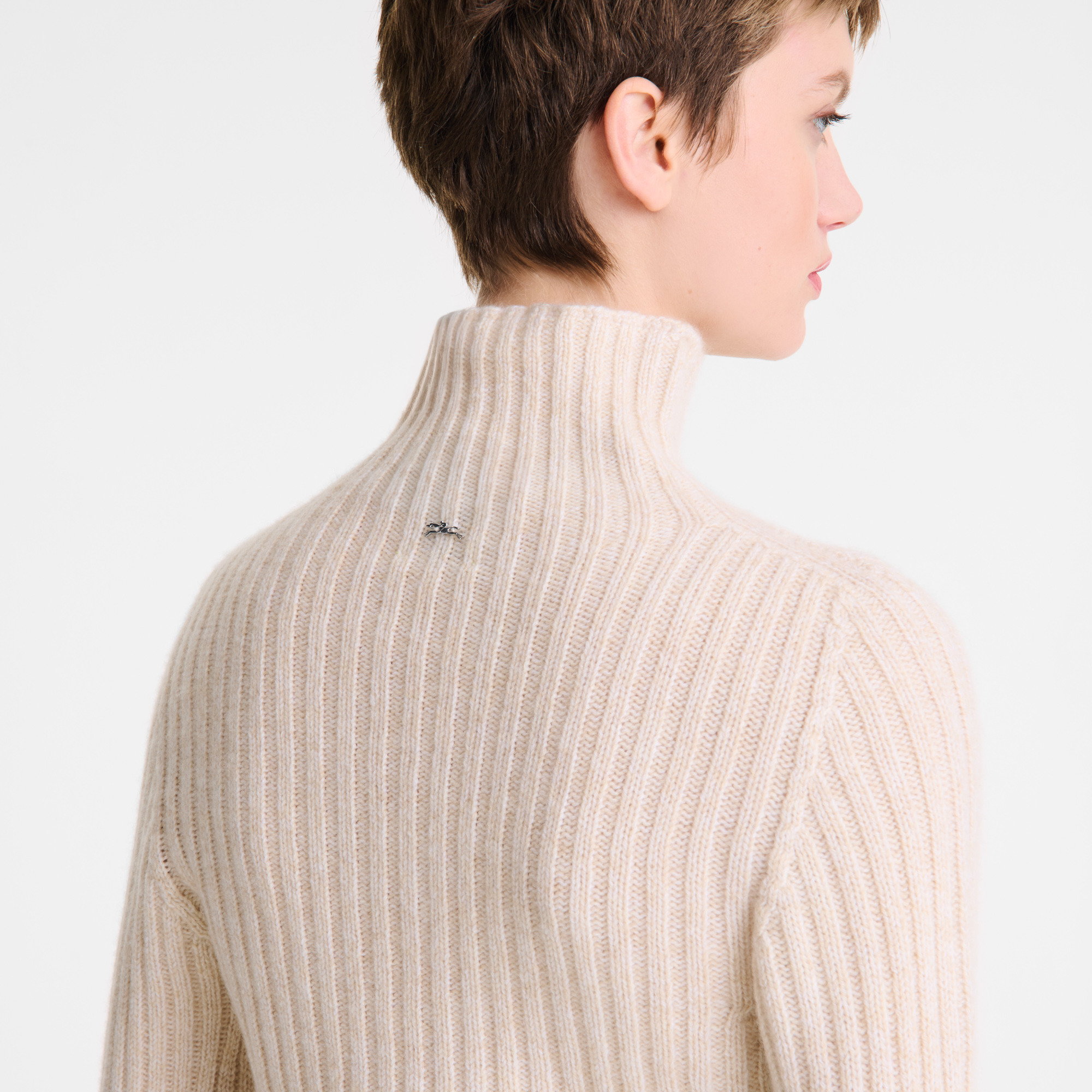 High neck sweater Ecru - Knit - 5