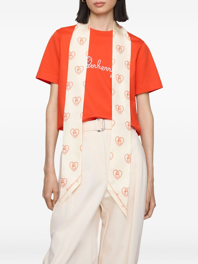 Burberry B Heart silk skinny scarf outlook