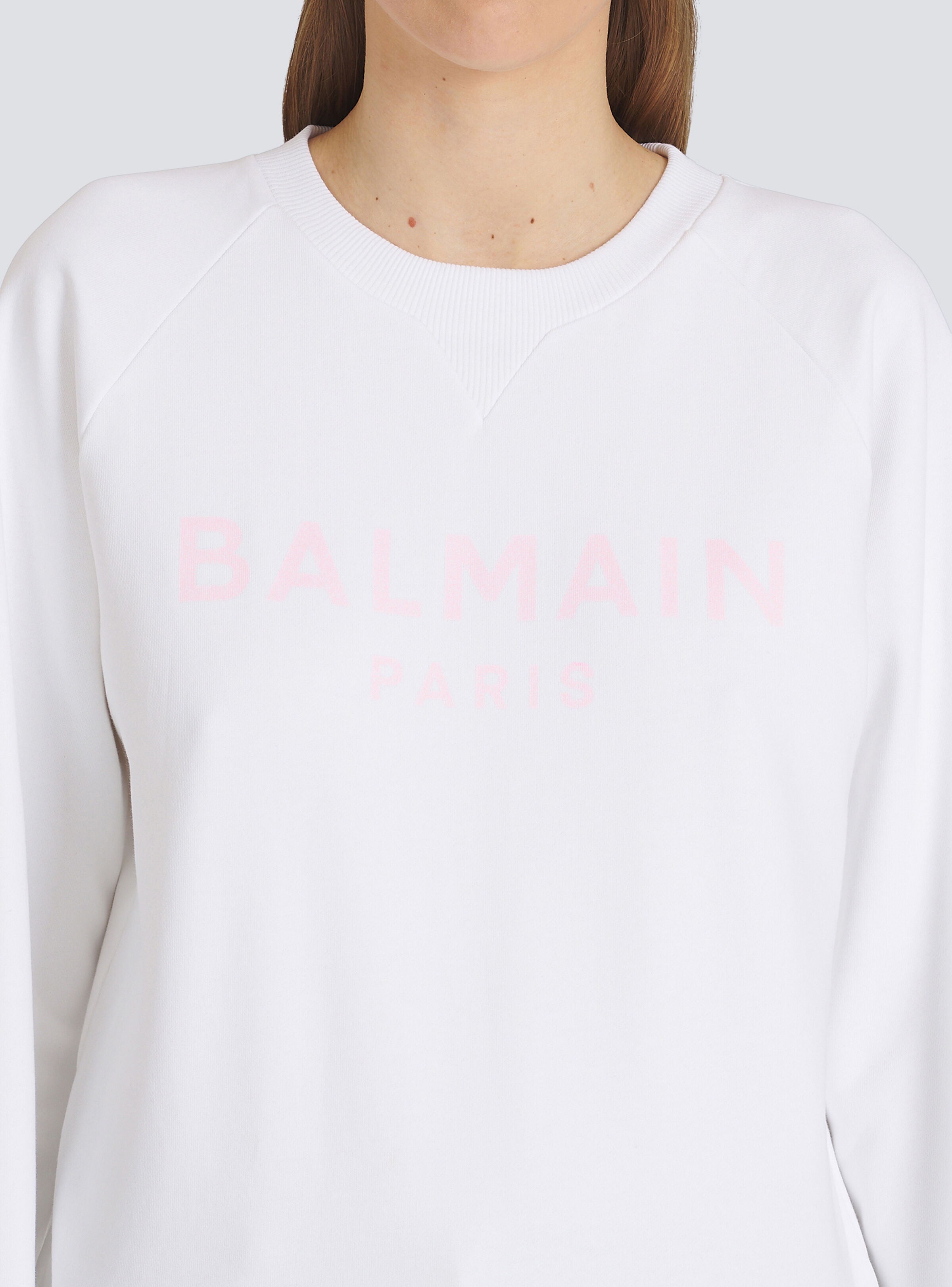 Eco-designed cotton sweatshirt with Balmain logo print - 7
